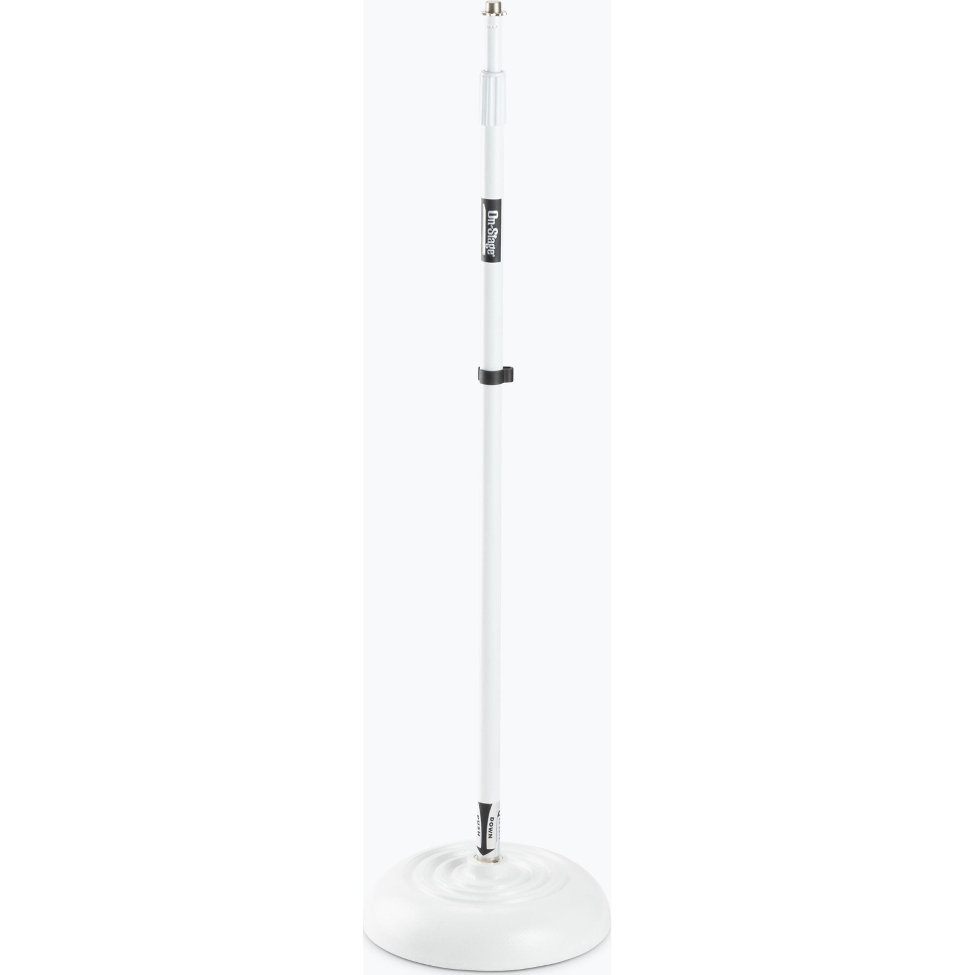 On-Stage MS7201QTRW Round Base Quarter-Turn Microphone Stand (White)