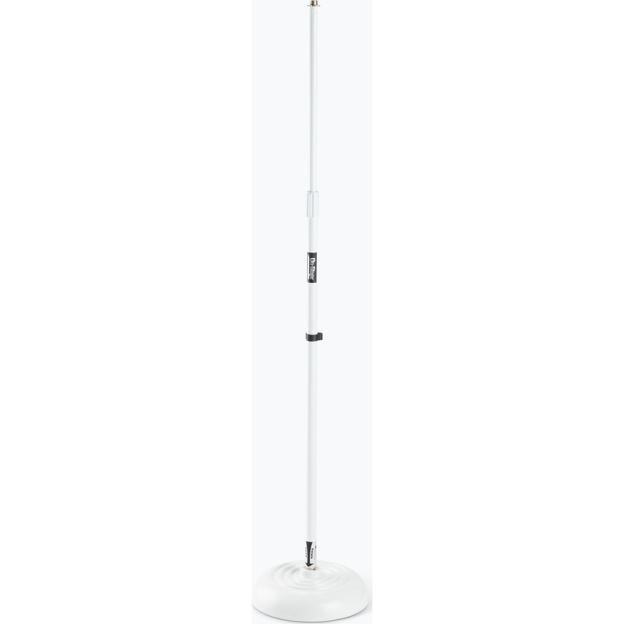 On-Stage MS7201QTRW Round Base Quarter-Turn Microphone Stand (White)