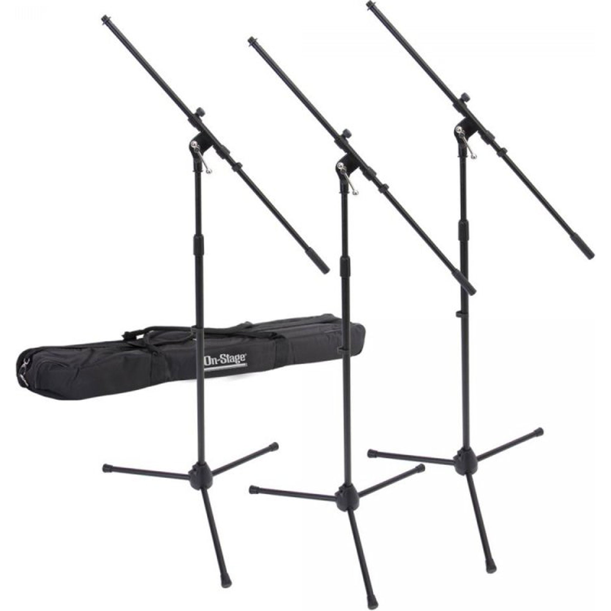 On-Stage MSP7703 Euroboom Microphone Stand Bundle with Bag (3 Stands)