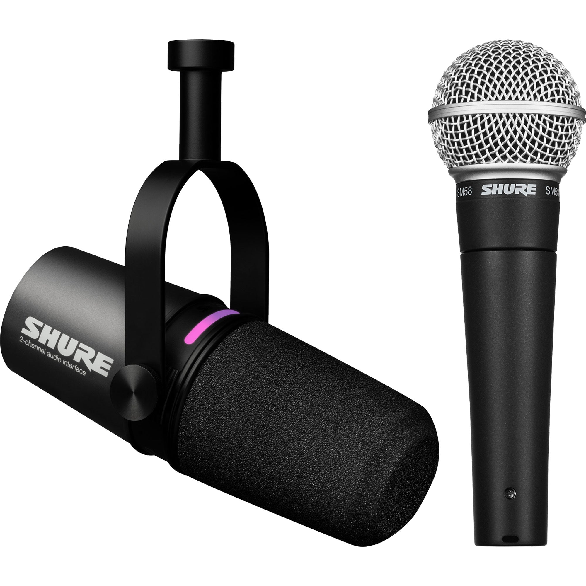 Shure MV7i + SM58 Baby Rockstar Kit with Two Microphones