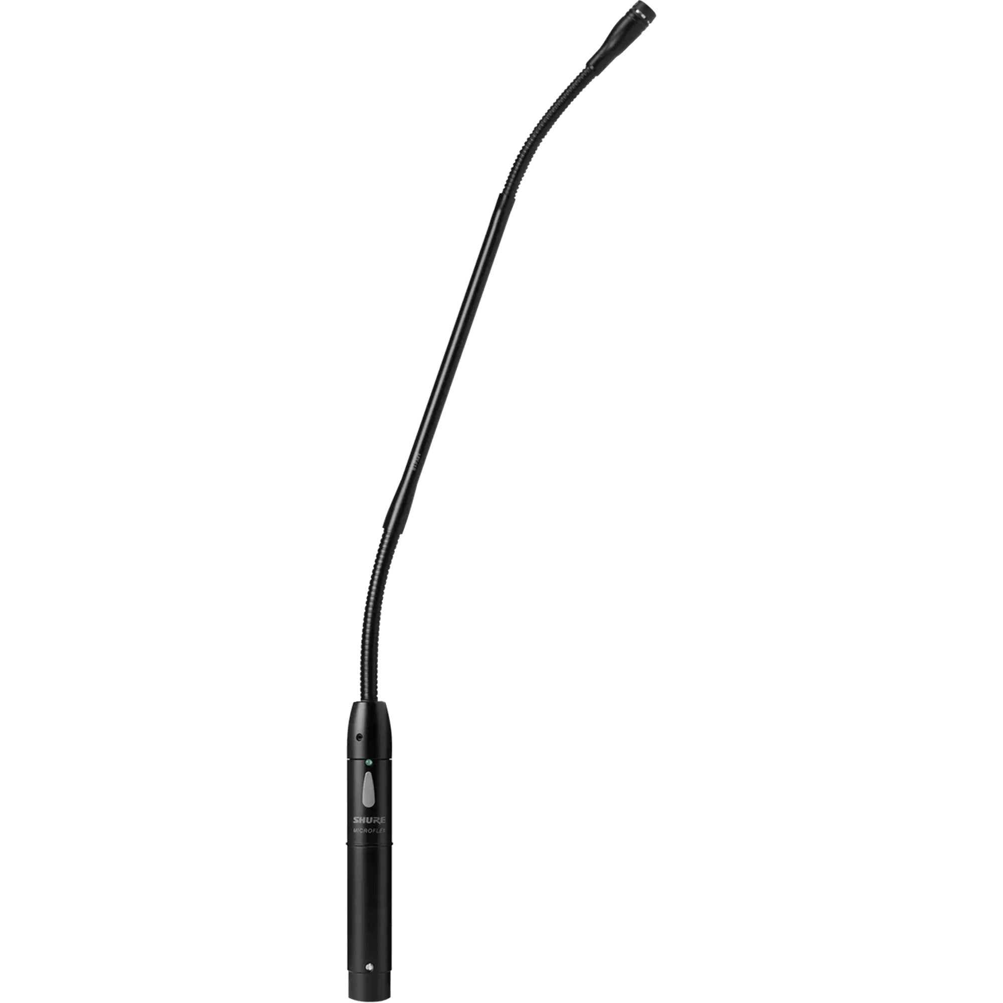 Shure MX412S/S 12" Gooseneck Mic with Built-In Preamp, Status LED & Mute Button (Supercardioid)