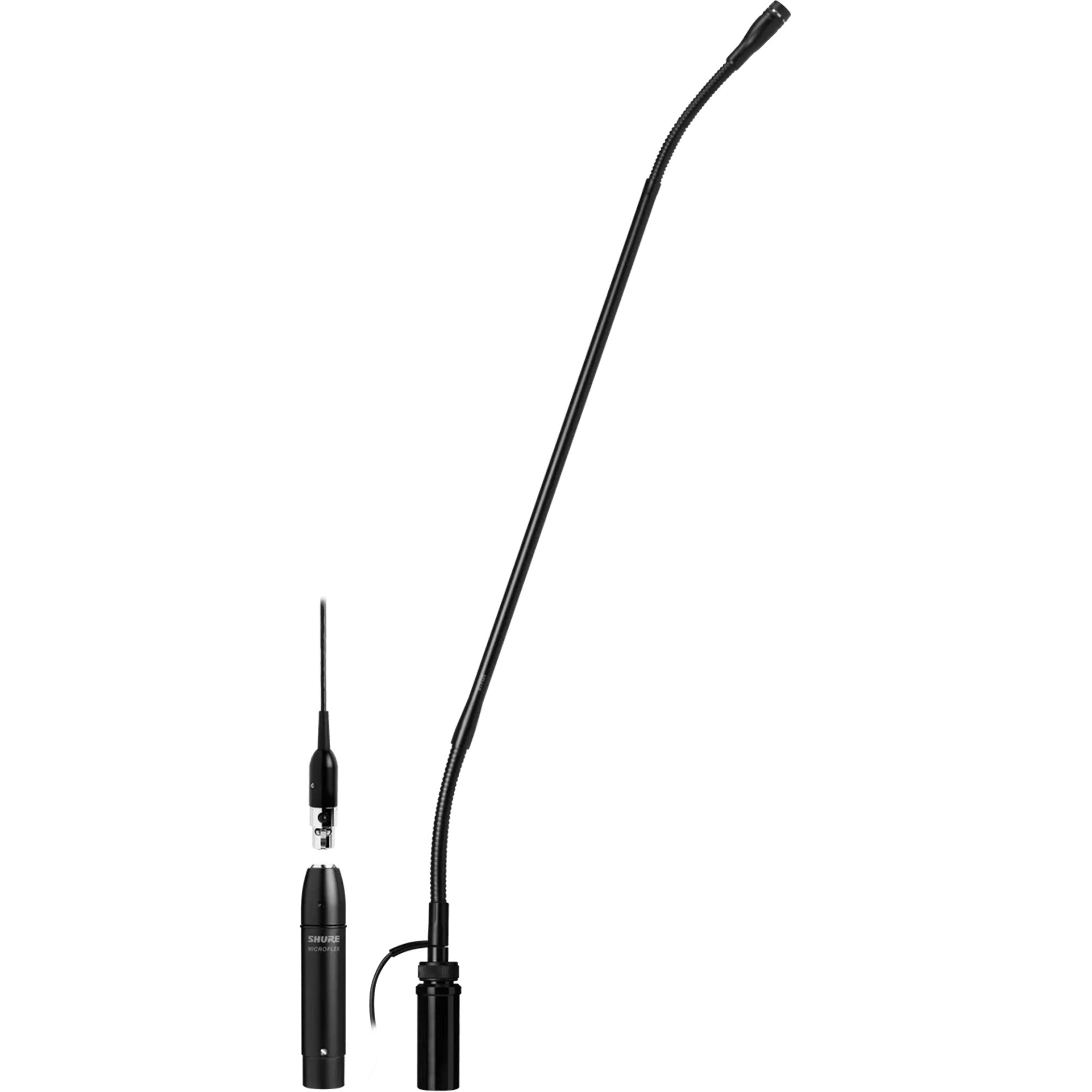 Shure MX418SE/S 18" Gooseneck Mic with Side Exit Cable & In-Line Preamp (Supercardioid)