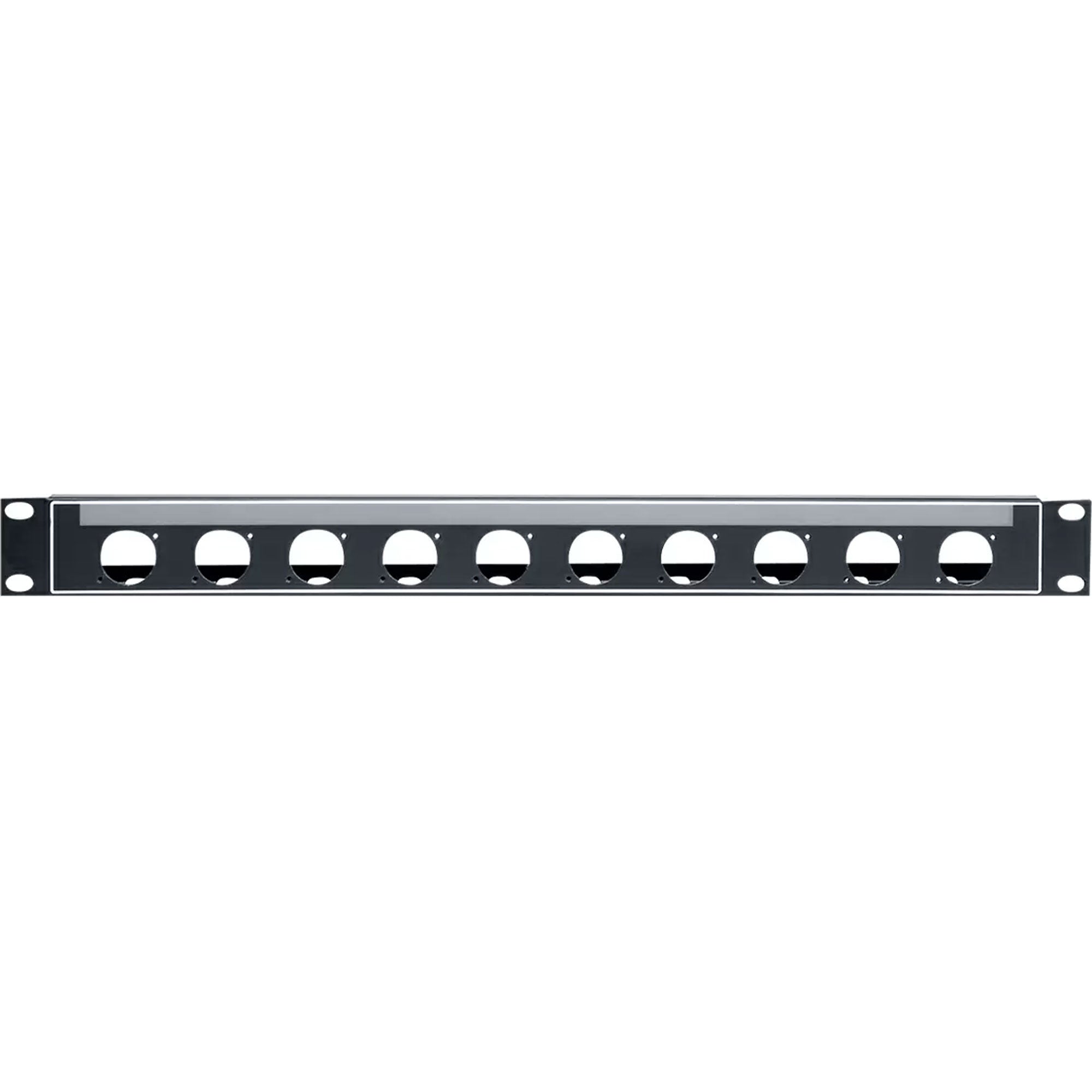 Lowell N10P-ID-1 Neutrik Punched 19" Rack Panel with PocketID (1U, 10 Holes)