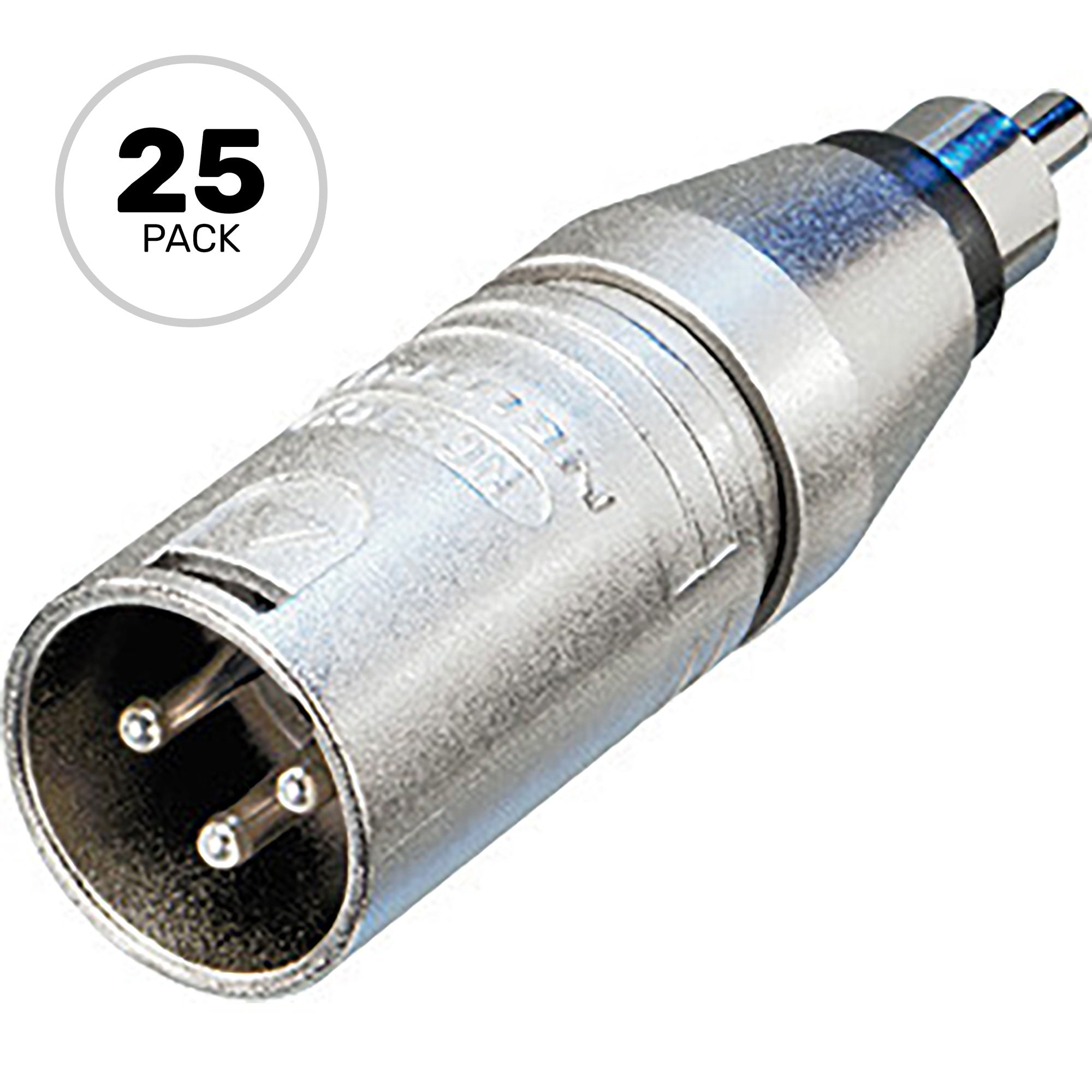 Neutrik NA2MPMM 3-Pin XLR Male to Male RCA Plug Adapter (Box of 25)