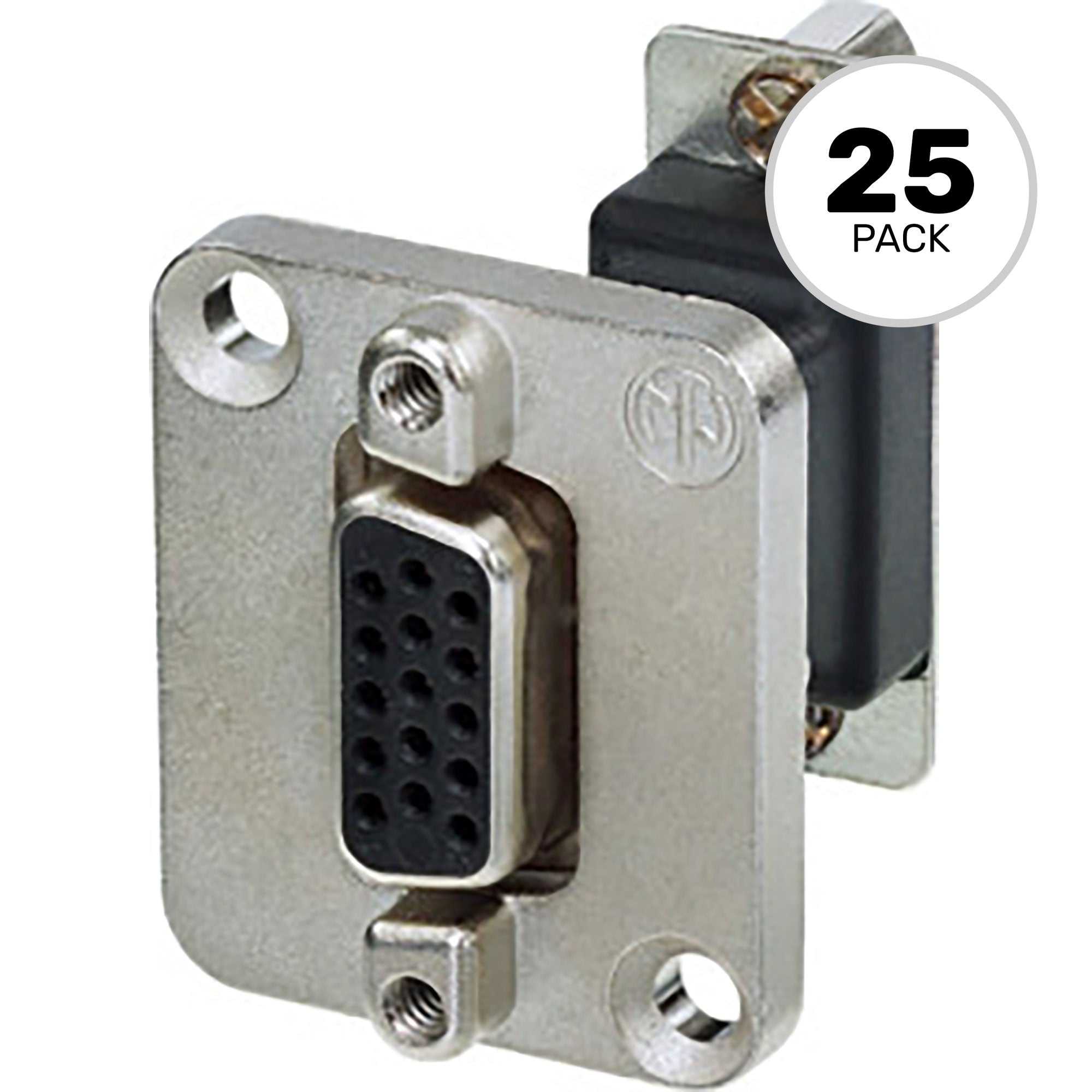 Neutrik NADB15FF 15 Pole D-Sub Female to Female Feedthrough (Nickel, Box of 25)