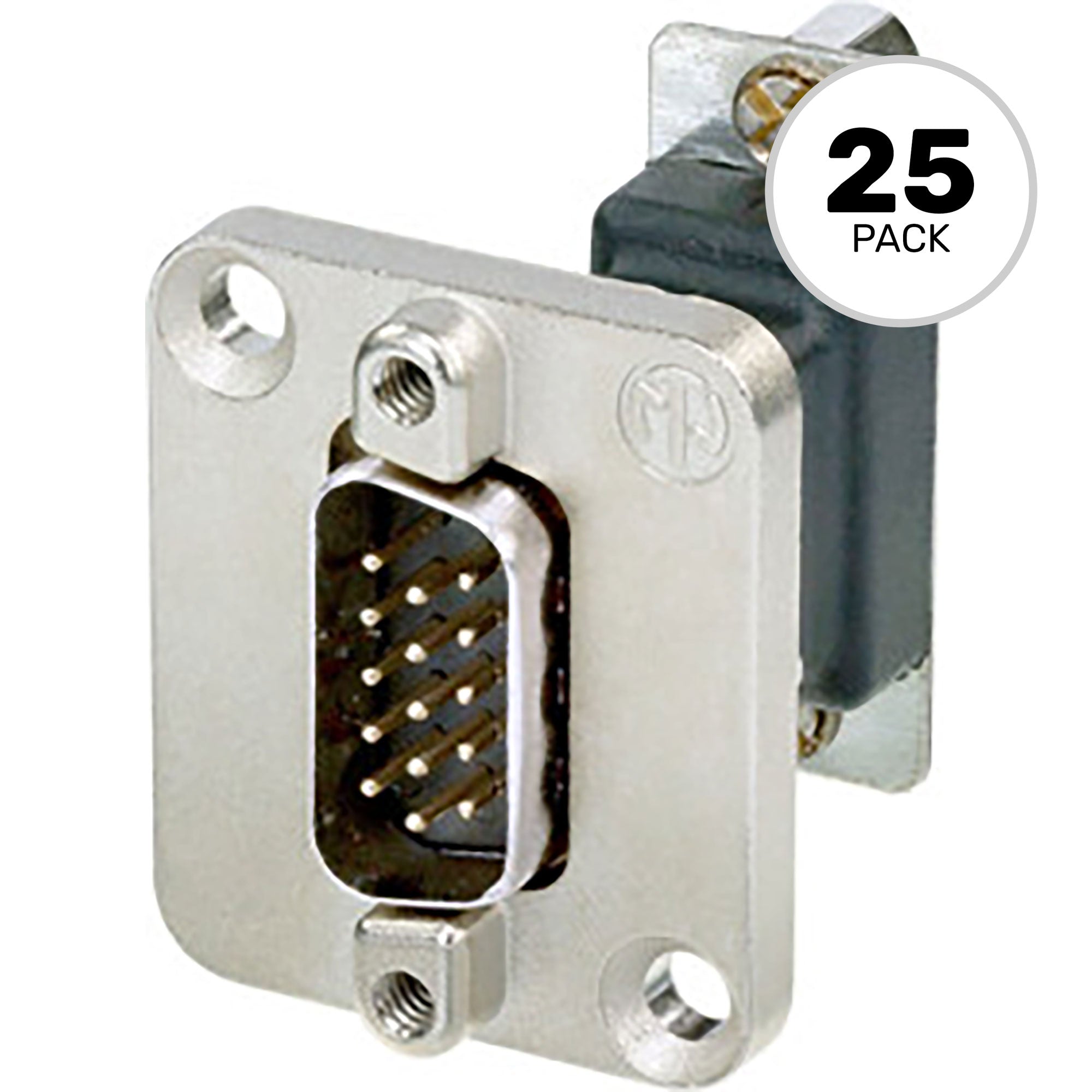 Neutrik NADB15MF 15 Pole D-Sub Male to Female Feedthrough (Nickel, Box of 25)