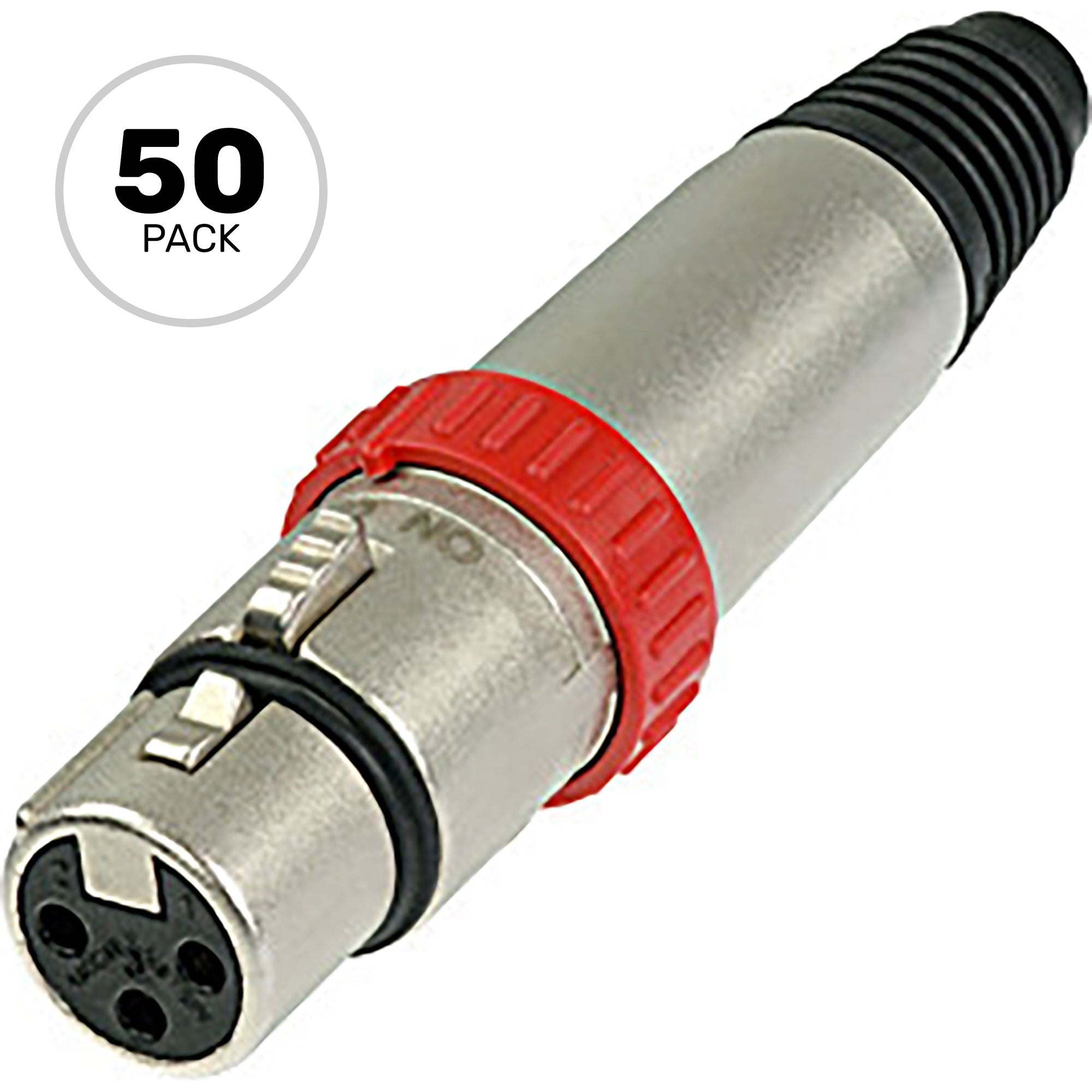 Neutrik NC3FXS Female 3-Pin XLR Cable Connector with Switch (Nickel/Silver, Box of 50)