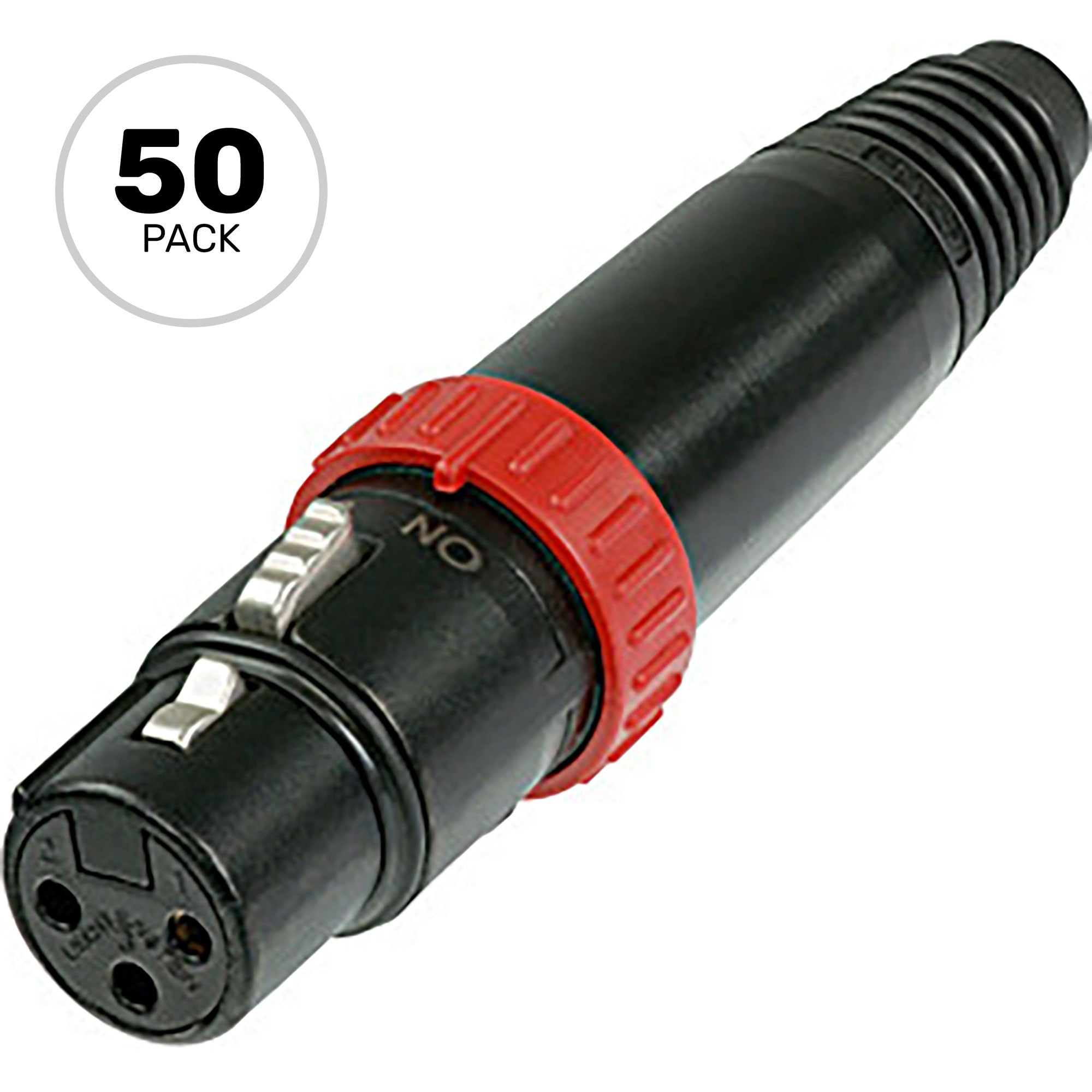 Neutrik NC3FXS-B Female 3-Pin XLR Cable Connector with Switch (Black/Gold, Box of 50)