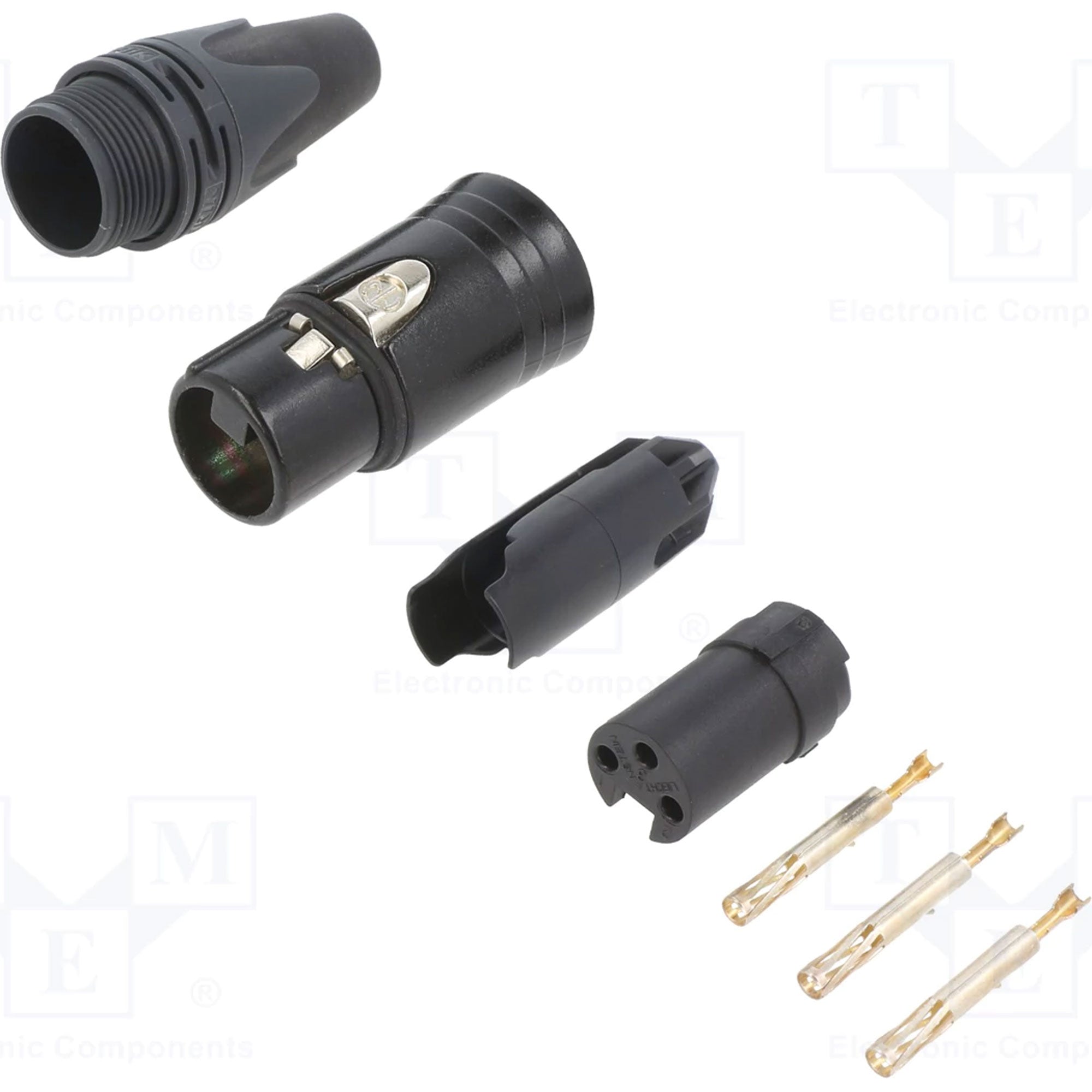 Neutrik NC3FXX-HA-BAG Female 3-Pin XLR Cable Crimp Connector (Black/Silver, Box of 100)