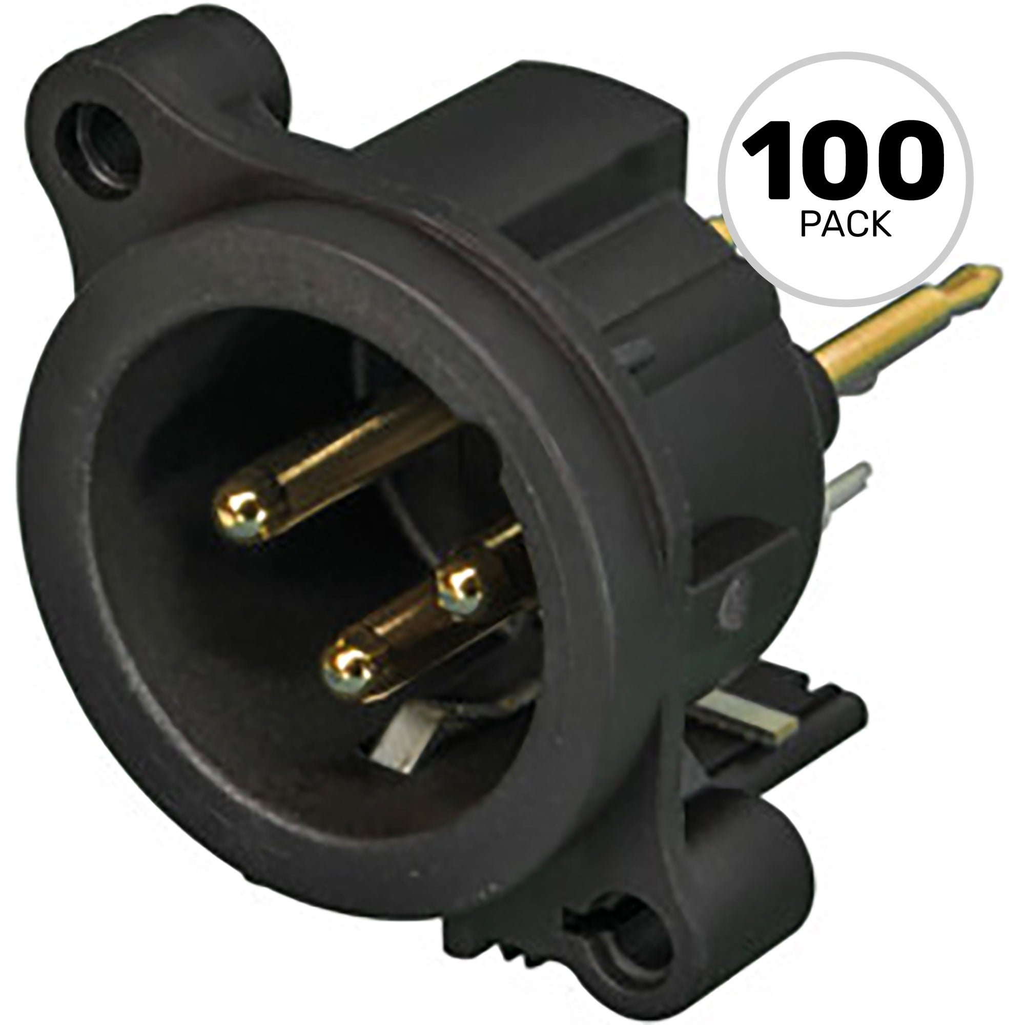 Neutrik NC3MAV-0 Vertical PCB Male 3-Pin XLR Chassis Connector (Box of 100)