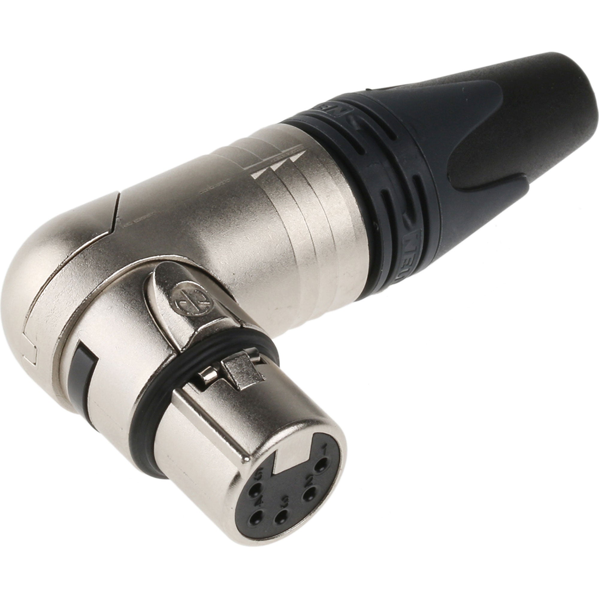 Neutrik NC5FRX Female Right Angle 5-Pin XLR Cable Connector (Nickel/Silver, Box of 50)