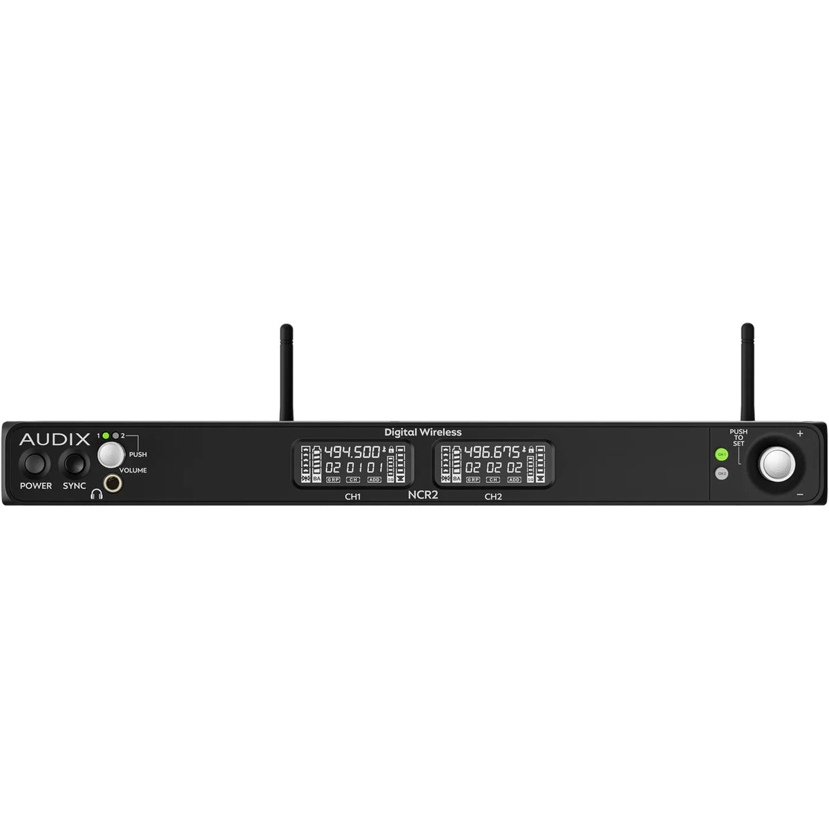 Audix NCR2 Novacore Dual-Channel Digital Wireless Receiver with Dante (494-542 MHz)