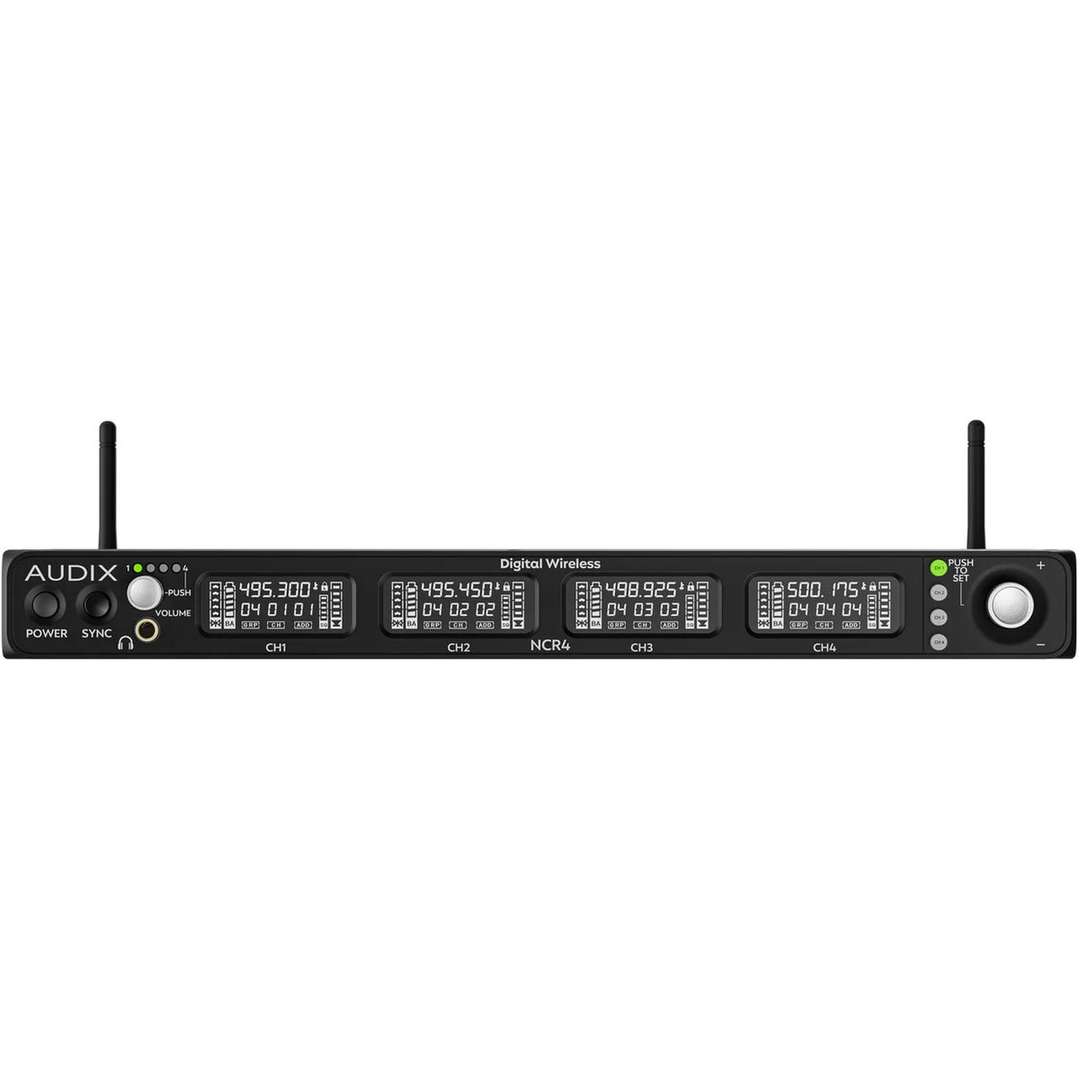 Audix NCR4 Novacore Quad-Channel Digital Wireless Receiver with Dante (494-542 MHz)