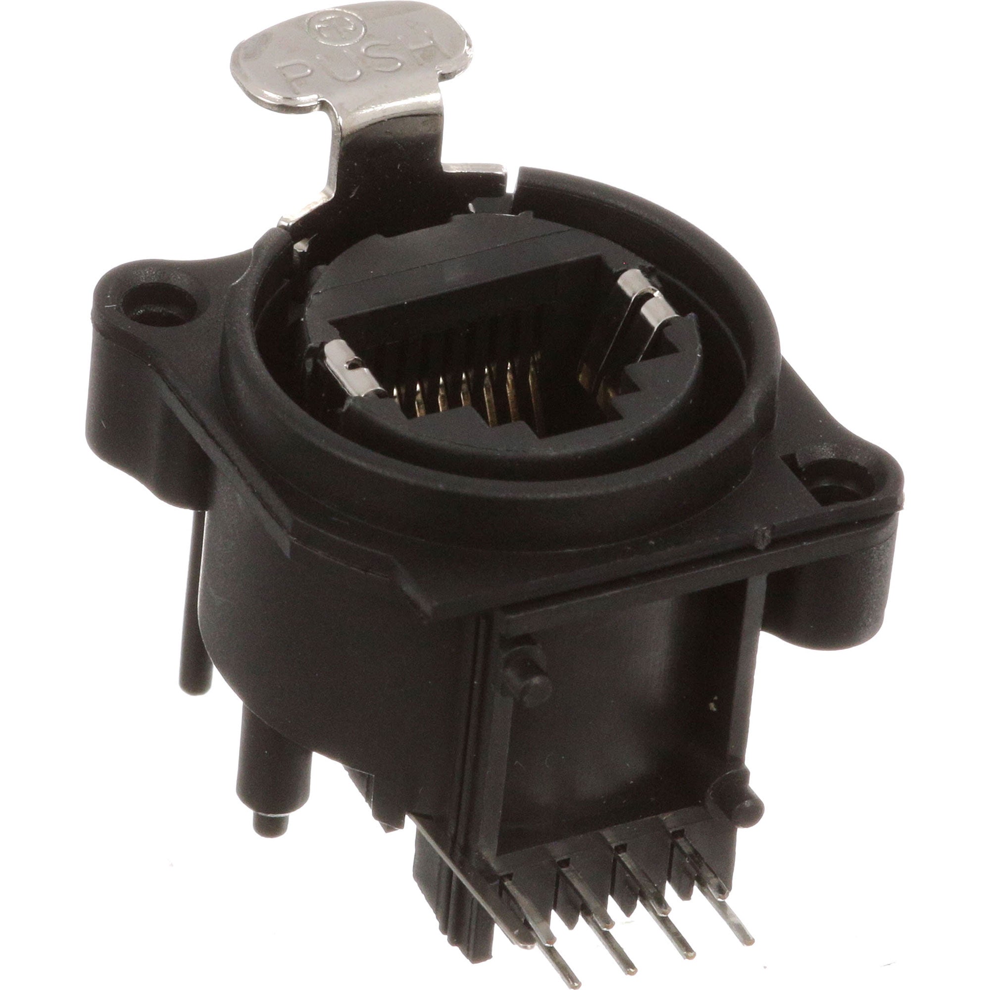 Neutrik NE8FAH etherCON RJ45 Horizontal PCB Mount Receptacle (Black)