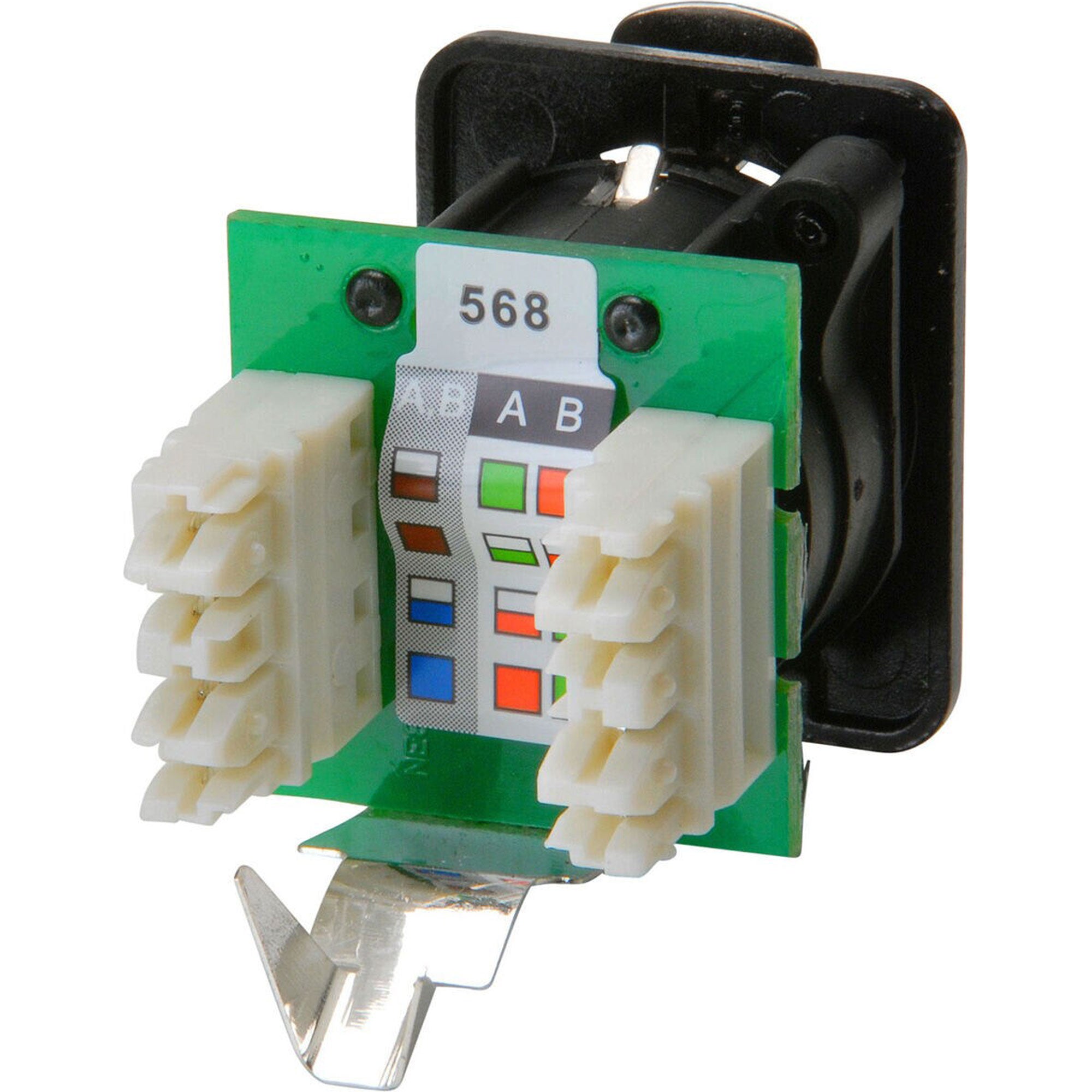 Neutrik NE8FDV-Y110-B etherCON RJ45 CAT5e Panel Mount Receptacle with IDC 110 Punch Downs (Black)