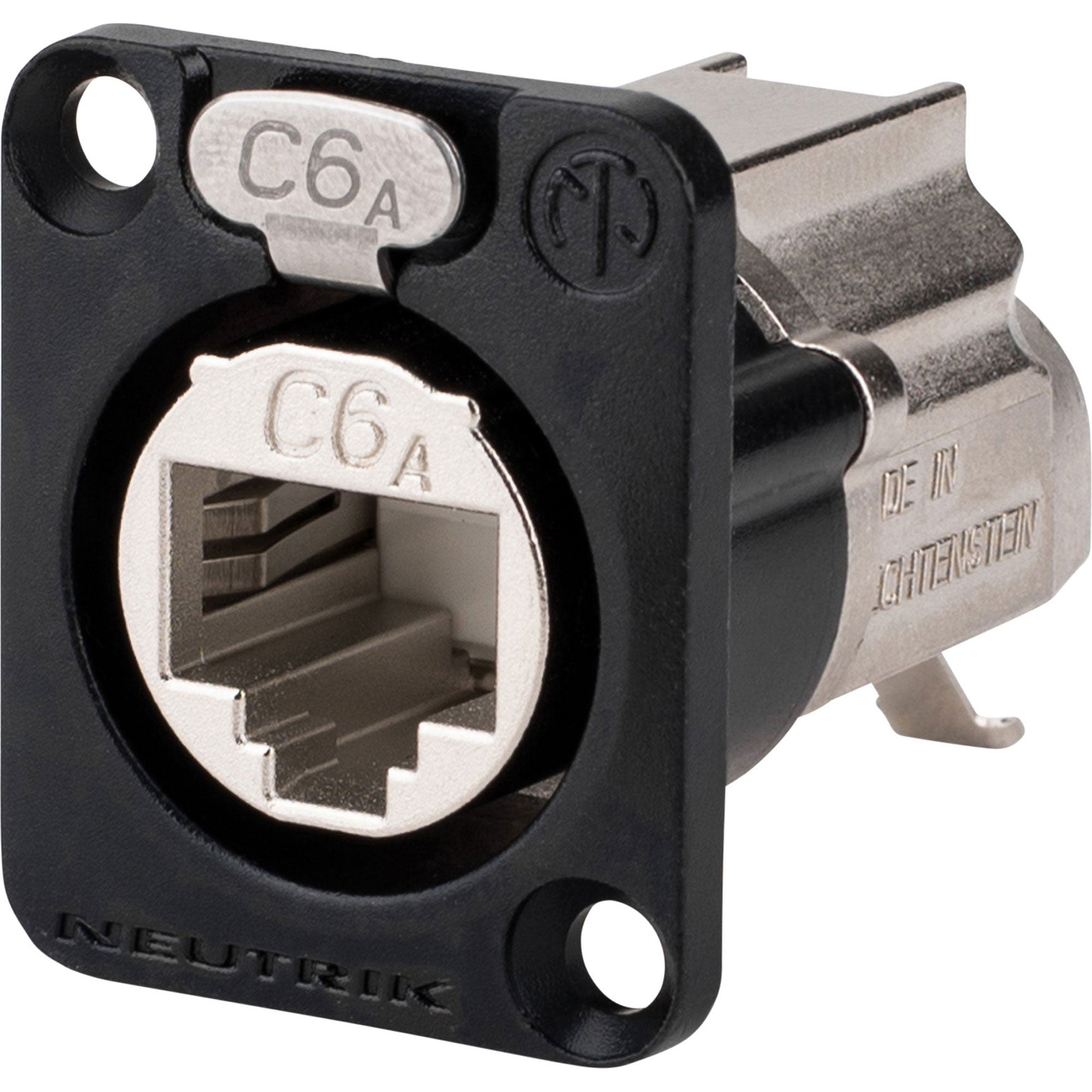 Neutrik NE8FDX-Y6-B D-Shape Cat 6a Shielded Panel Connector (Black, Box of 50)