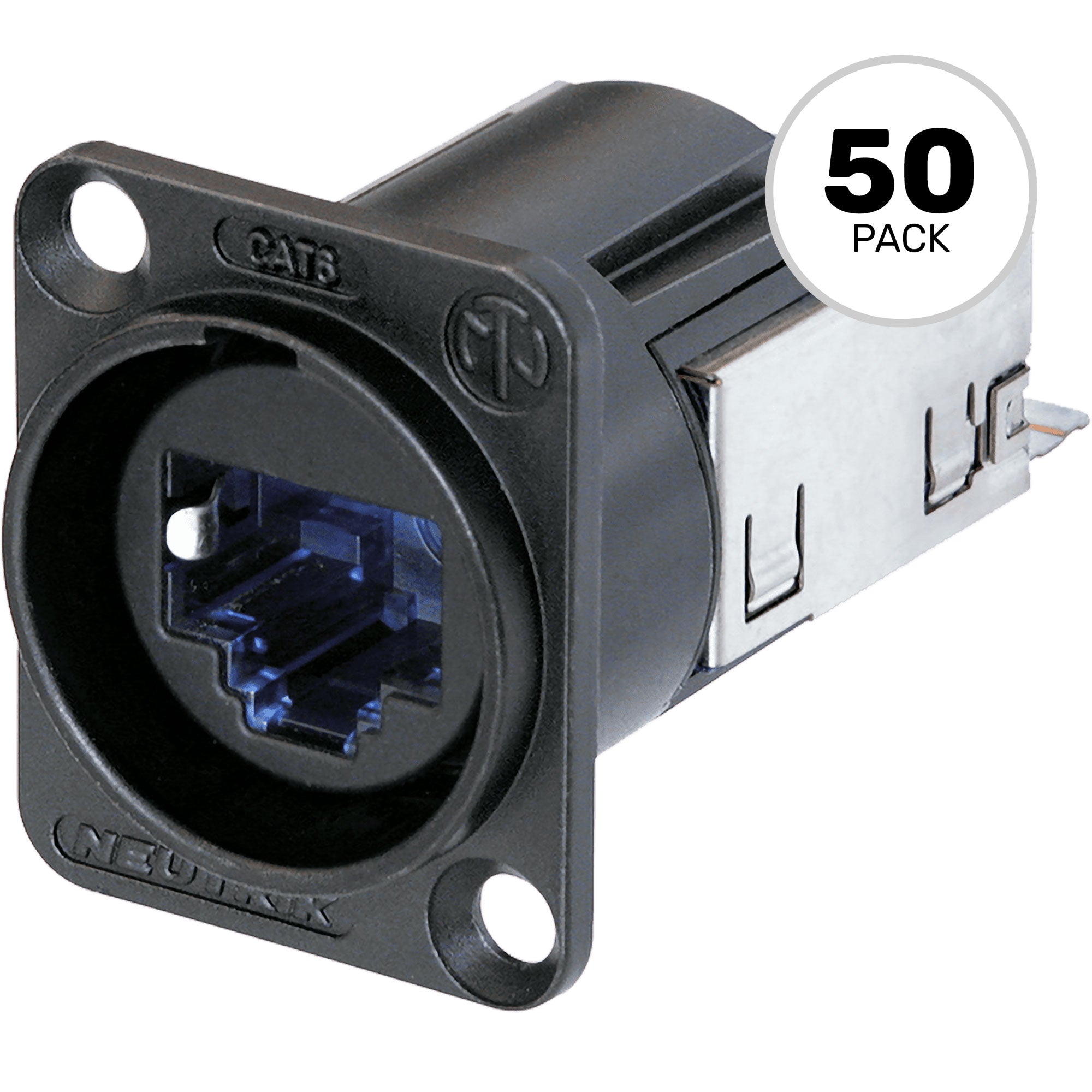 Neutrik NE8FDY-C6-B etherCON RJ45 Receptacle (Black, Box of 50)