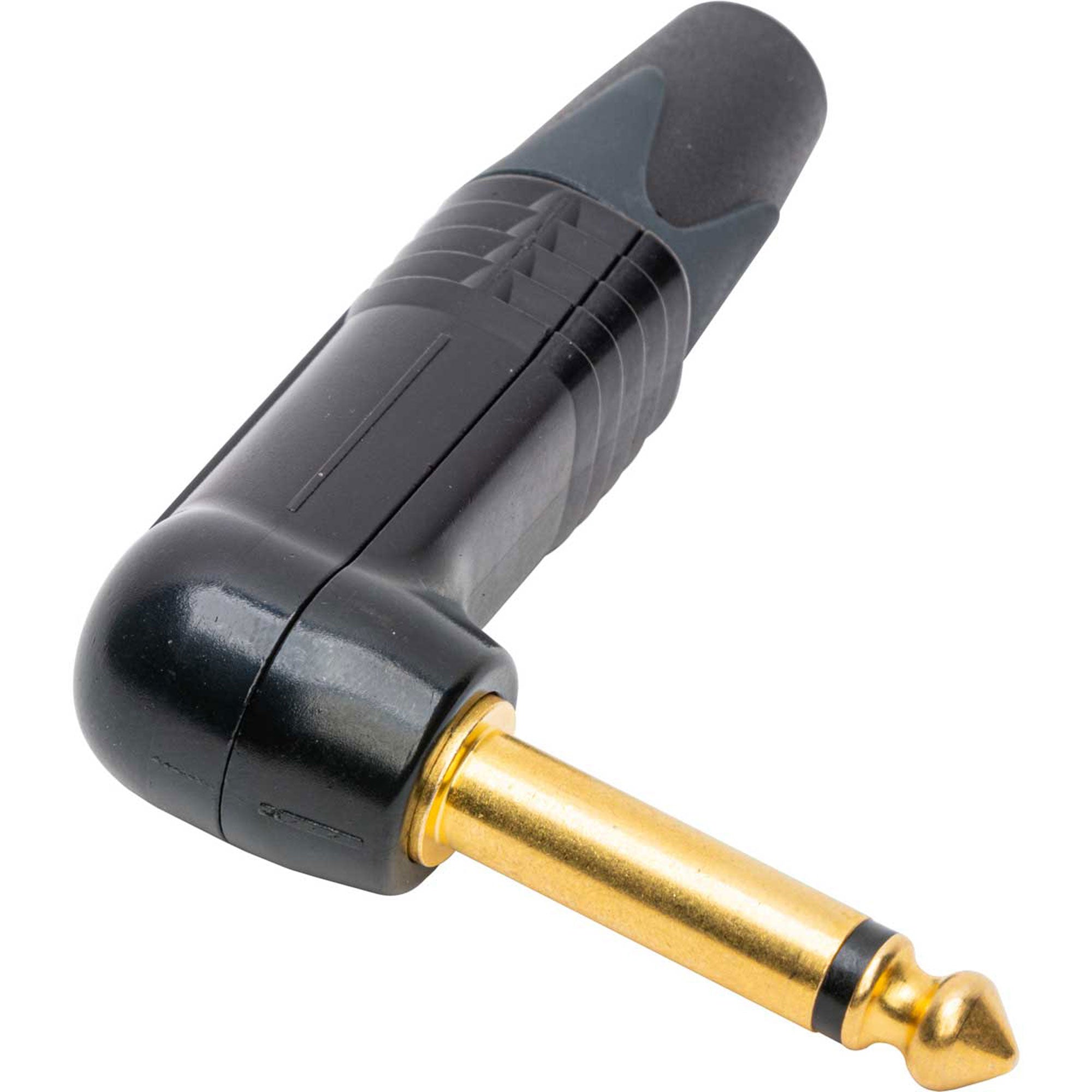 Neutrik NP2RX-B Professional Right-Angle 1/4" TS Mono Phone Plug (Black/Gold)