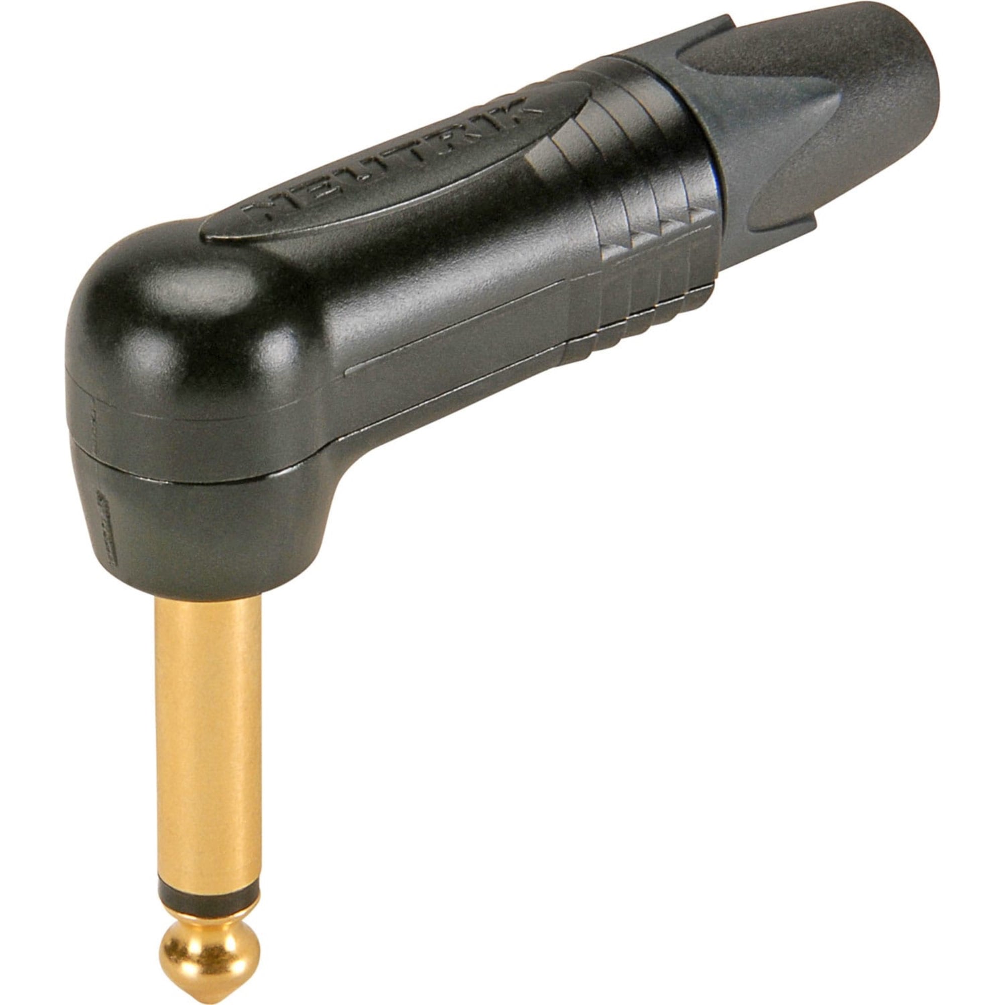 Neutrik NP2RX-B Professional Right-Angle 1/4" TS Mono Phone Plug (Black/Gold, Box of 25)