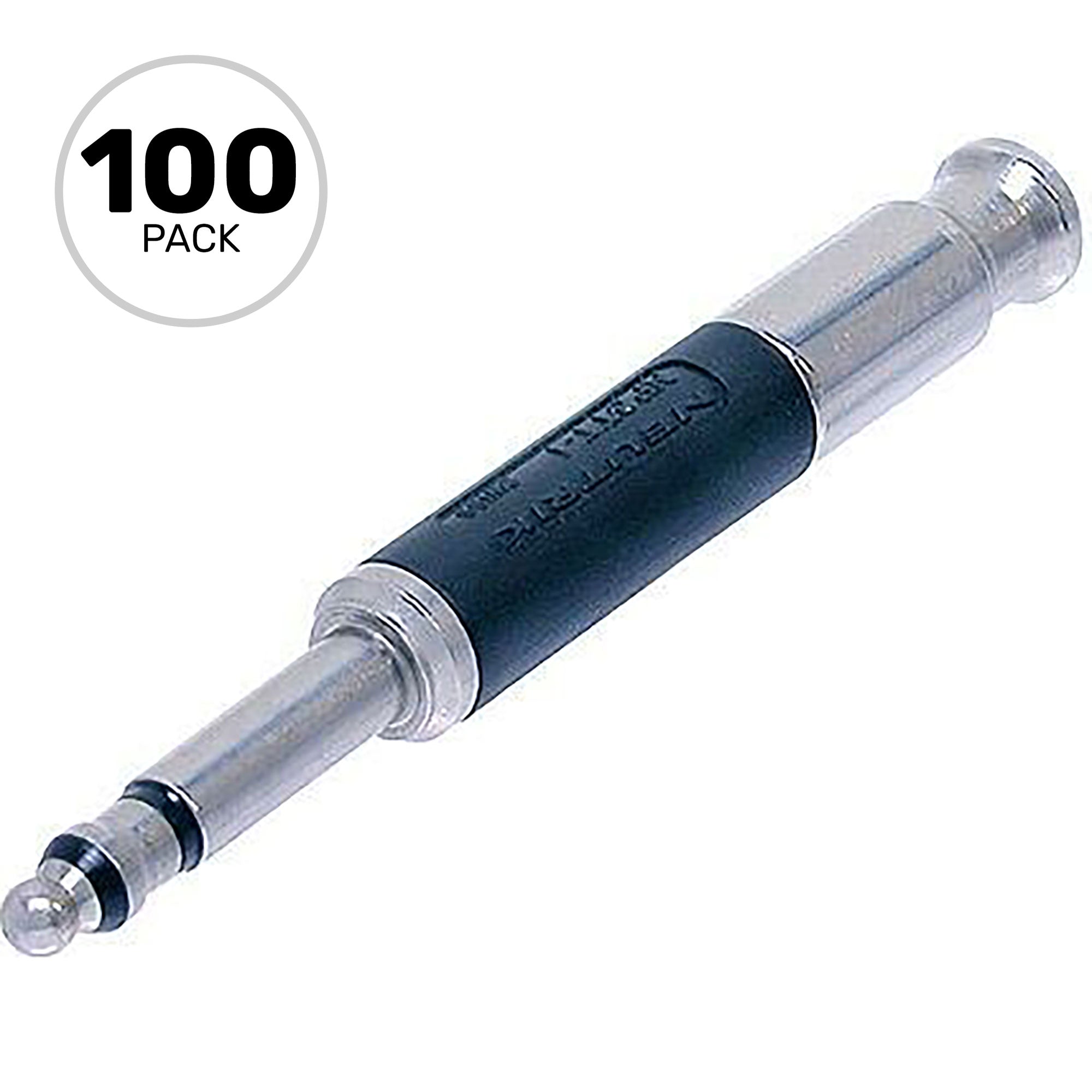 Neutrik NP3TT-1-B 4.4mm (0.173") TT Bantam Plug with HEX Crimp (Black/Silver, Box of 100)