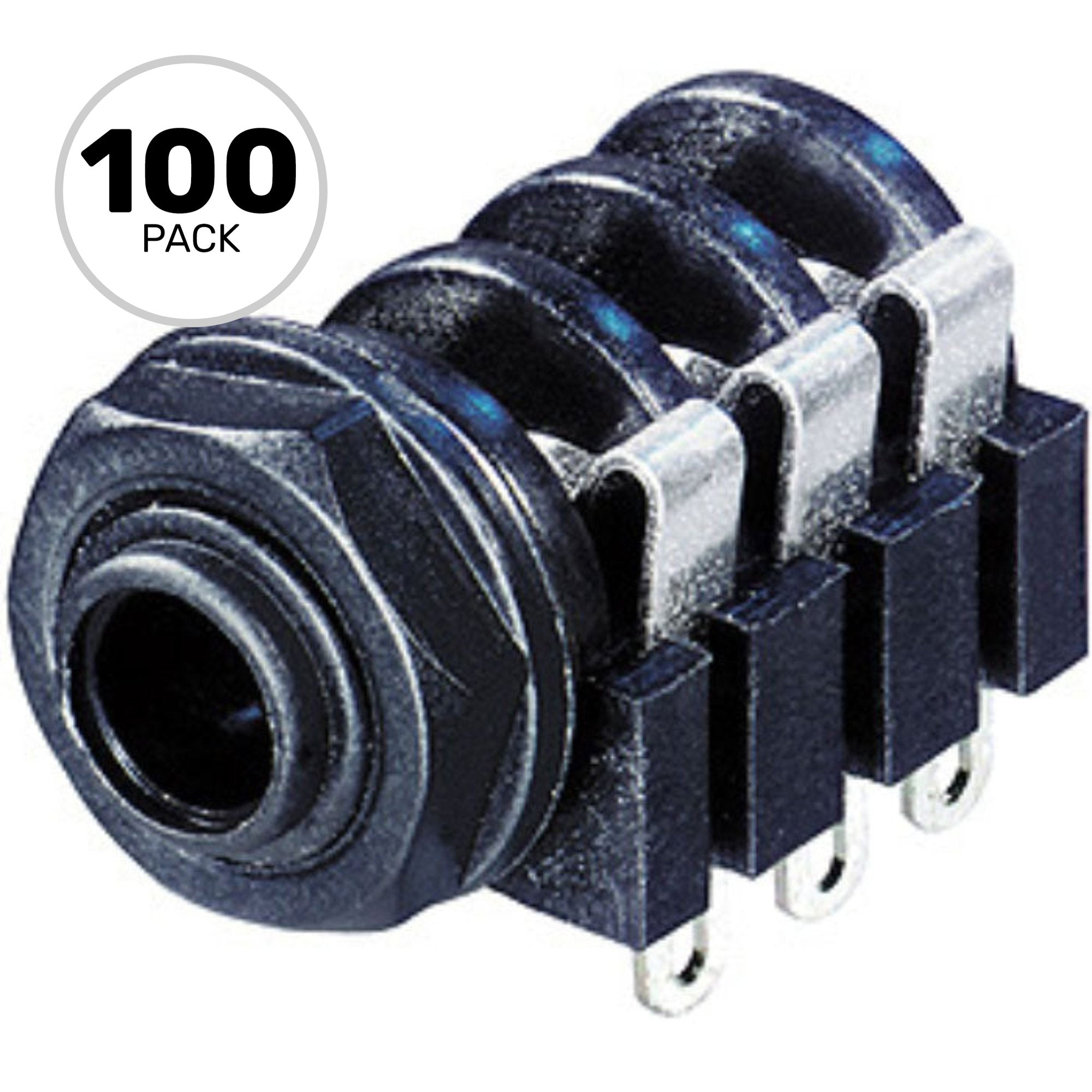 Neutrik Rean NYS212 1/4" TRS Phone Jack (Black/Silver, Box of 100)