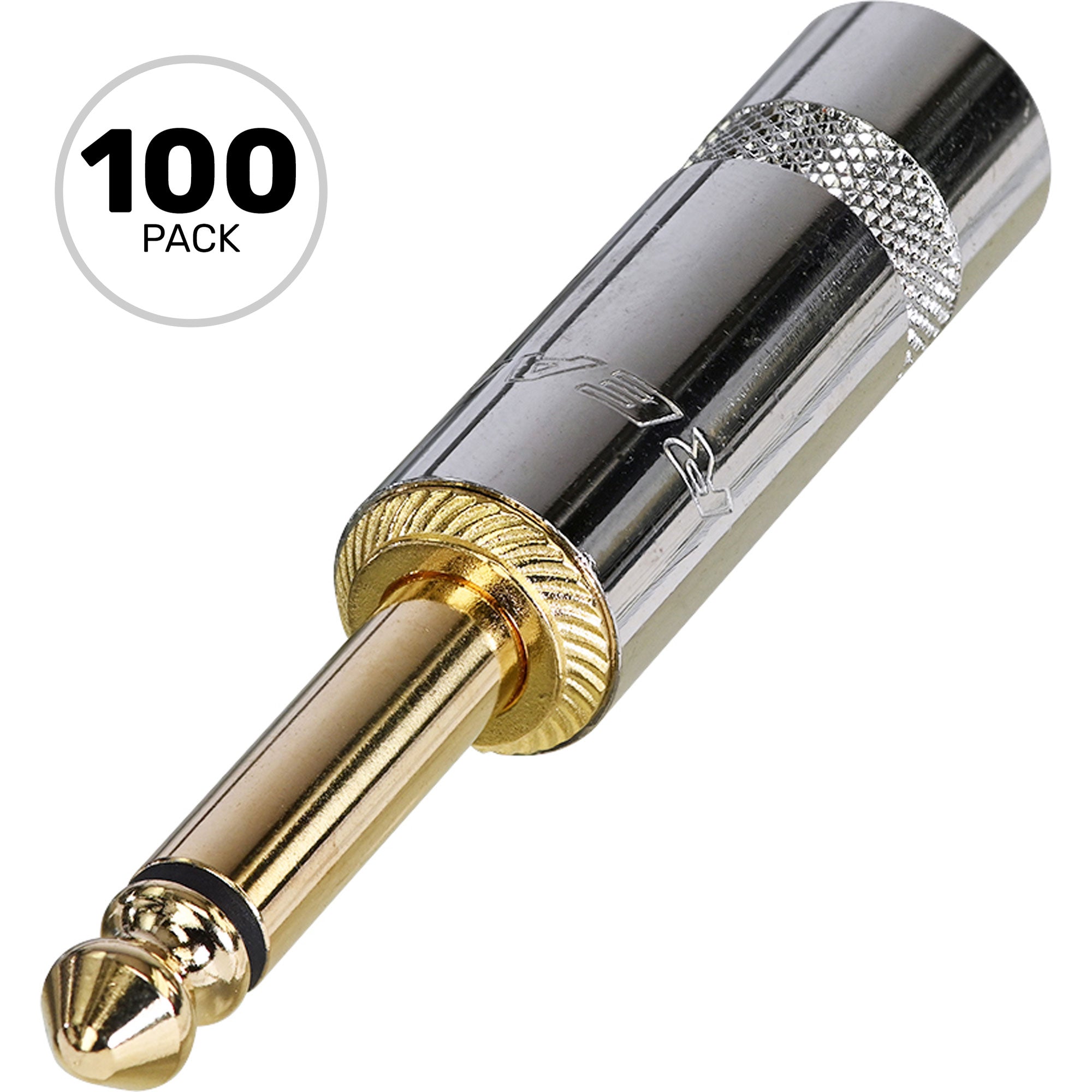 Neutrik Rean NYS224G 1/4" Mono Phone Long Barrel Plug (Nickel/Gold, Box of 100)