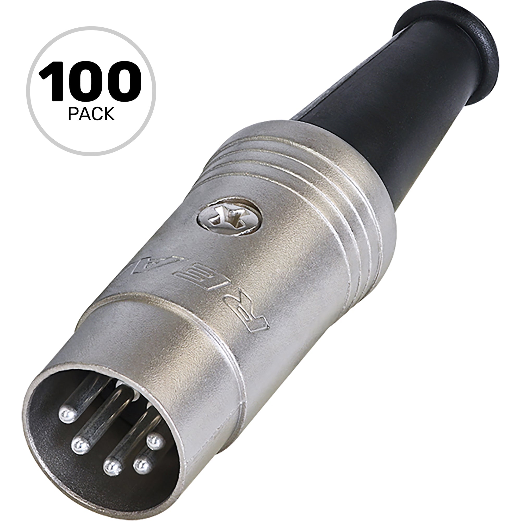 Neutrik Rean NYS322 5-Pin DIN MIDI Cable Connector (Nickel/Silver, Box of 100)