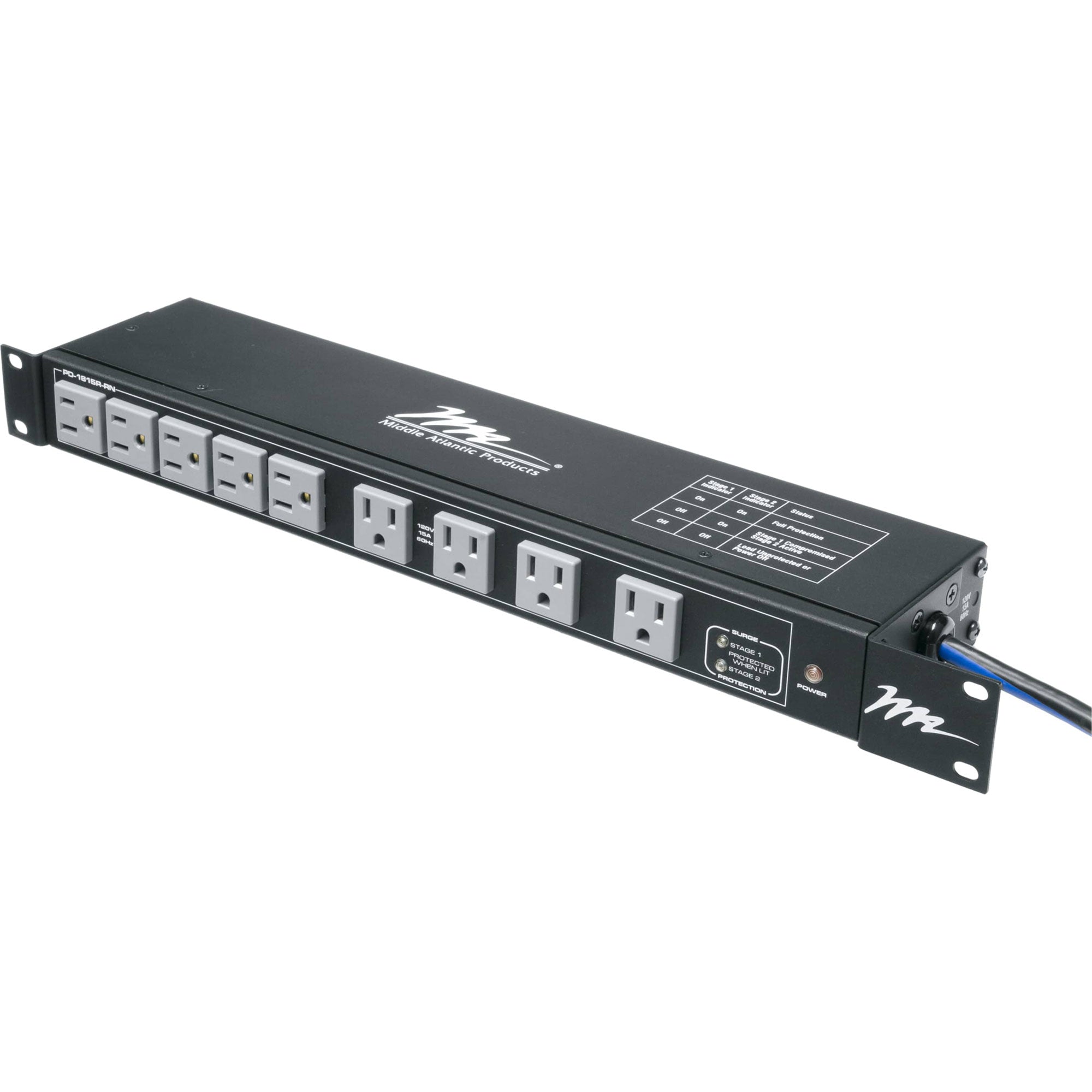 Middle Atlantic PD-1815R-RN Rackmount Power Strip (18-Outlet, 15 Amp)