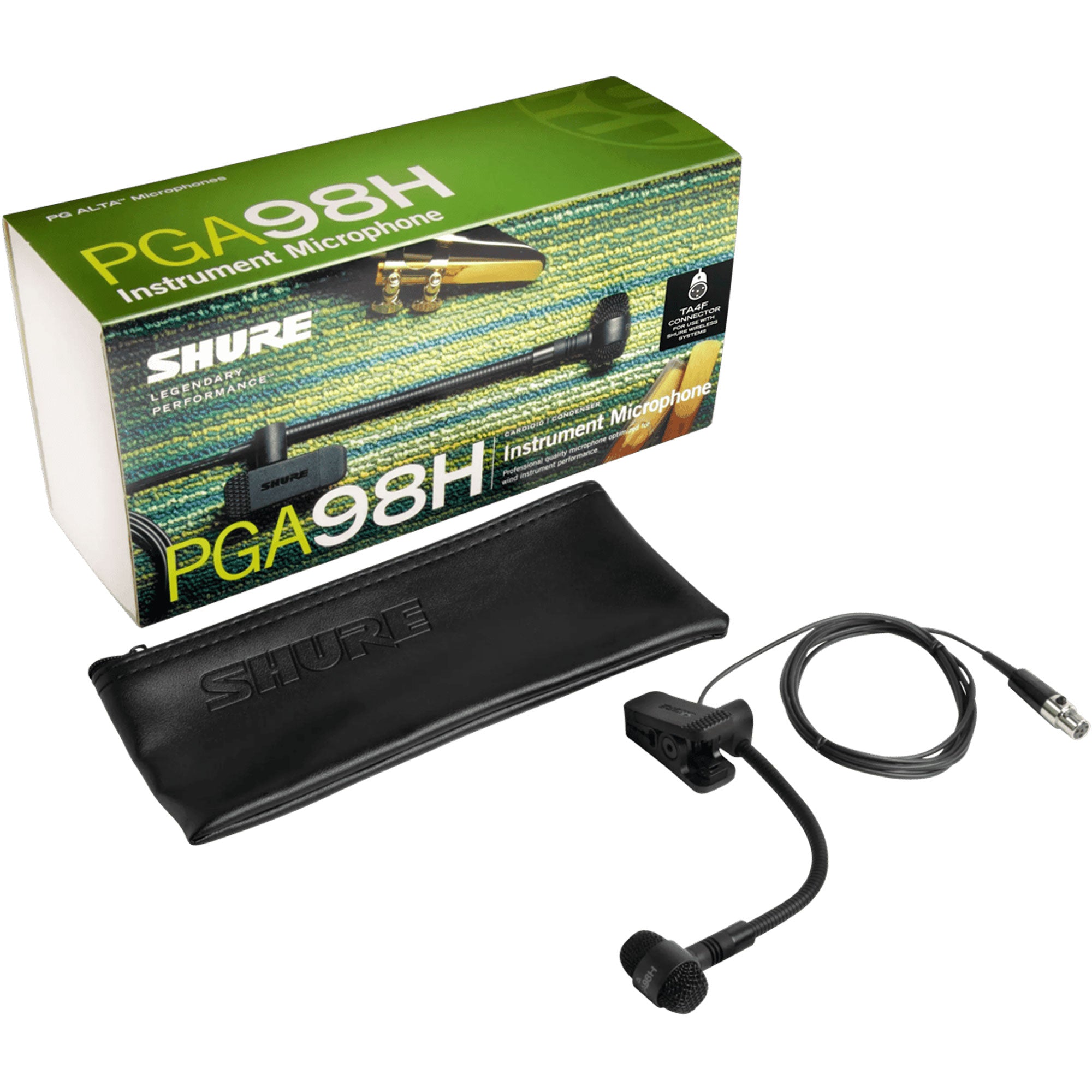 Shure PGA98H Cardioid Condenser Clip-On Horn Microphone for Wireless