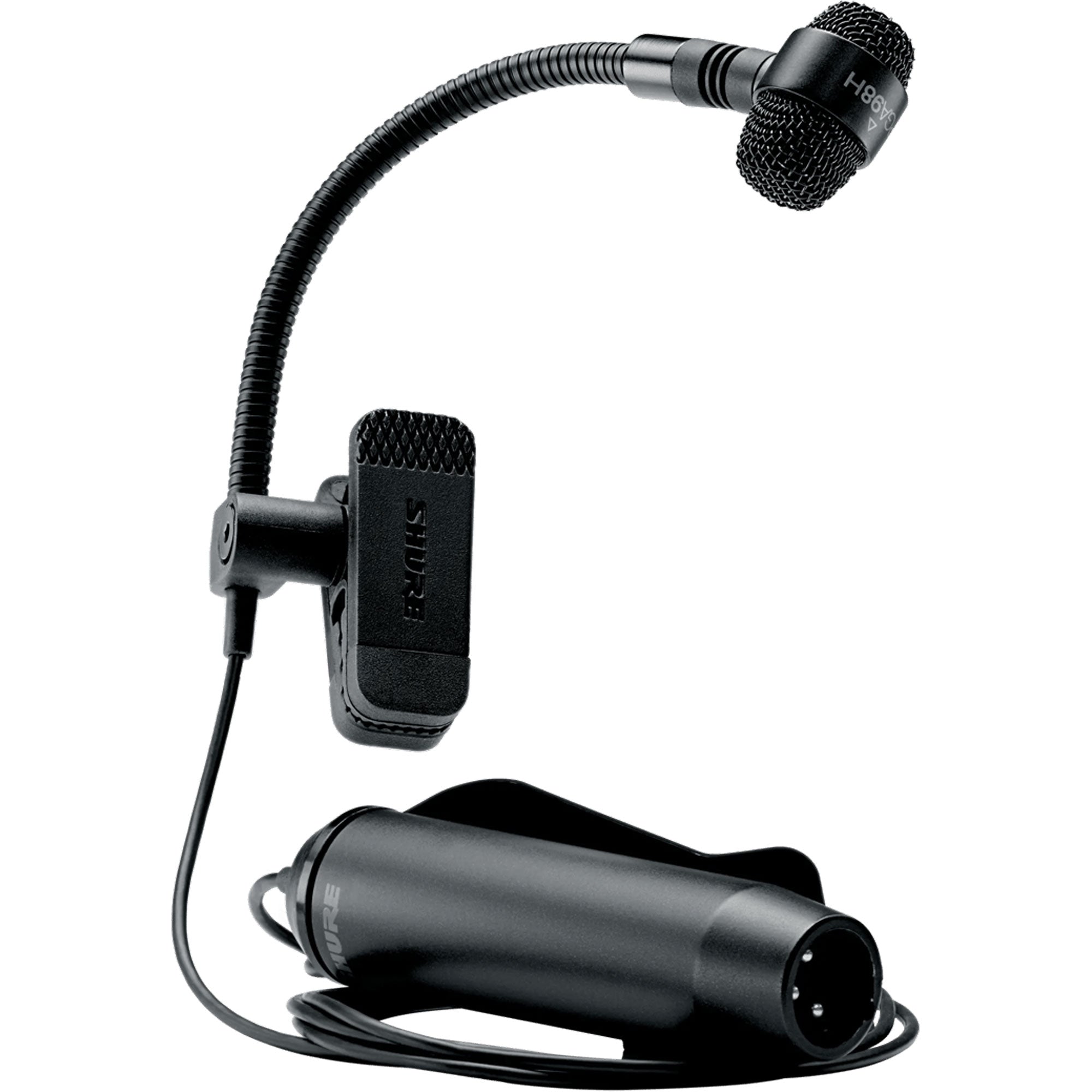Shure PGA98H Cardioid Condenser Clip-On Horn Microphone with XLR to XLR Cable