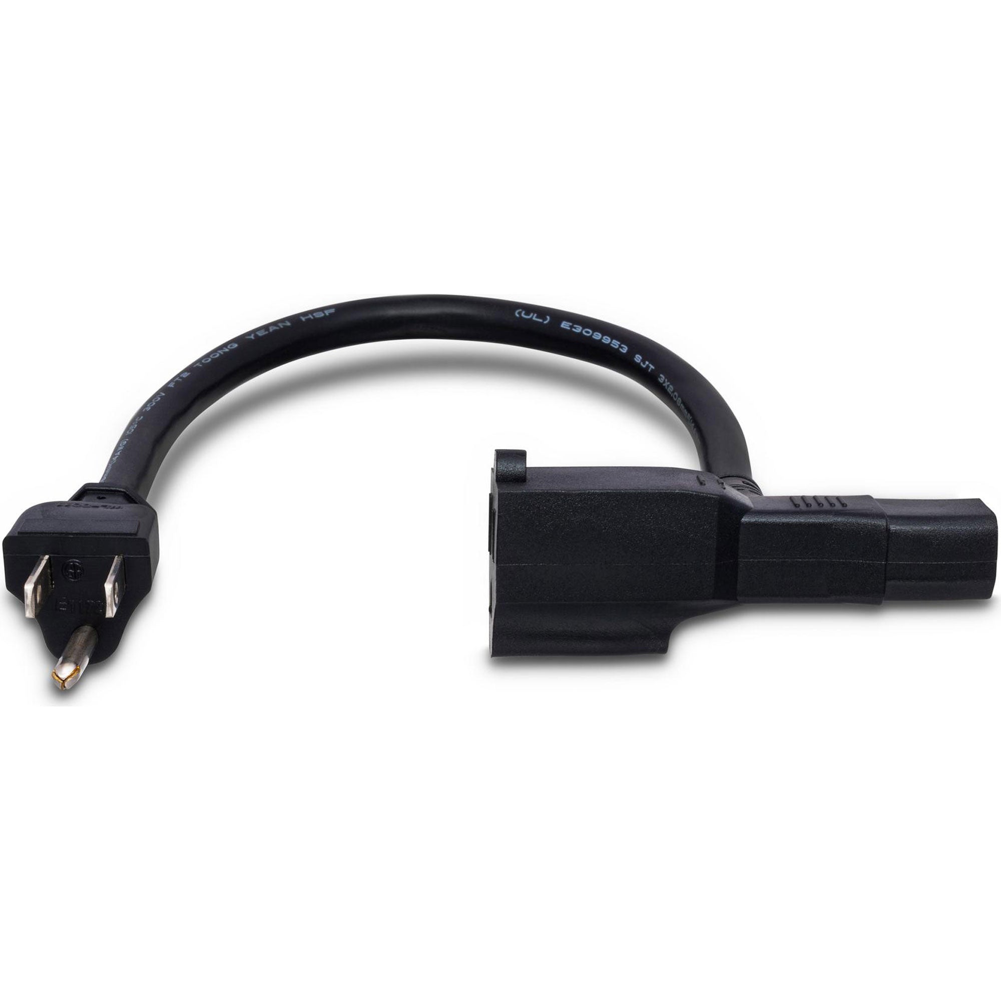 Hosa PWD-401 Piggyback IEC C13 to NEMA 5-15P Power Cord (1')