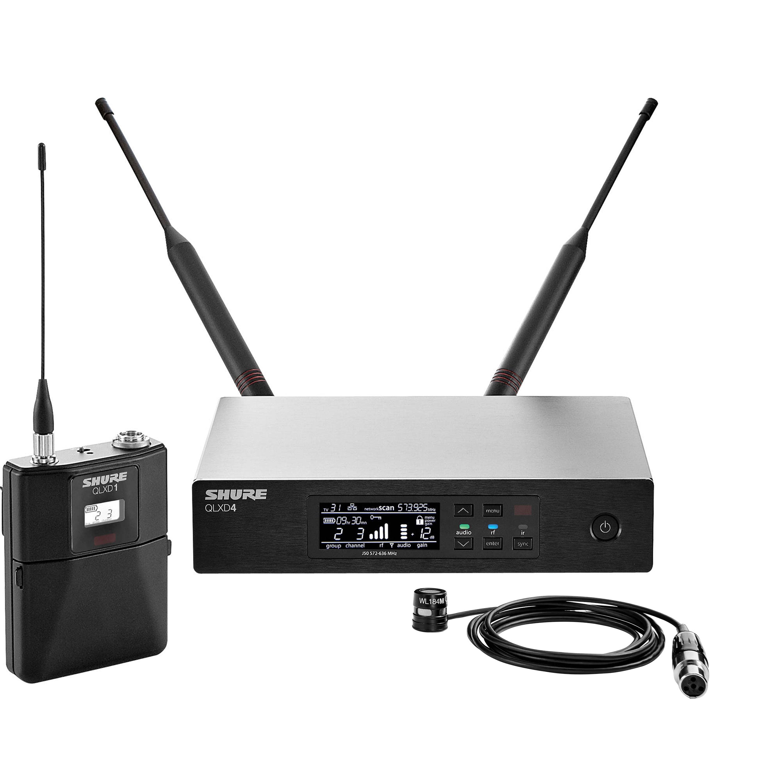 Shure QLXD14/84m Digital Wireless Lavalier Microphone System (J50A, 572-616 MHz)