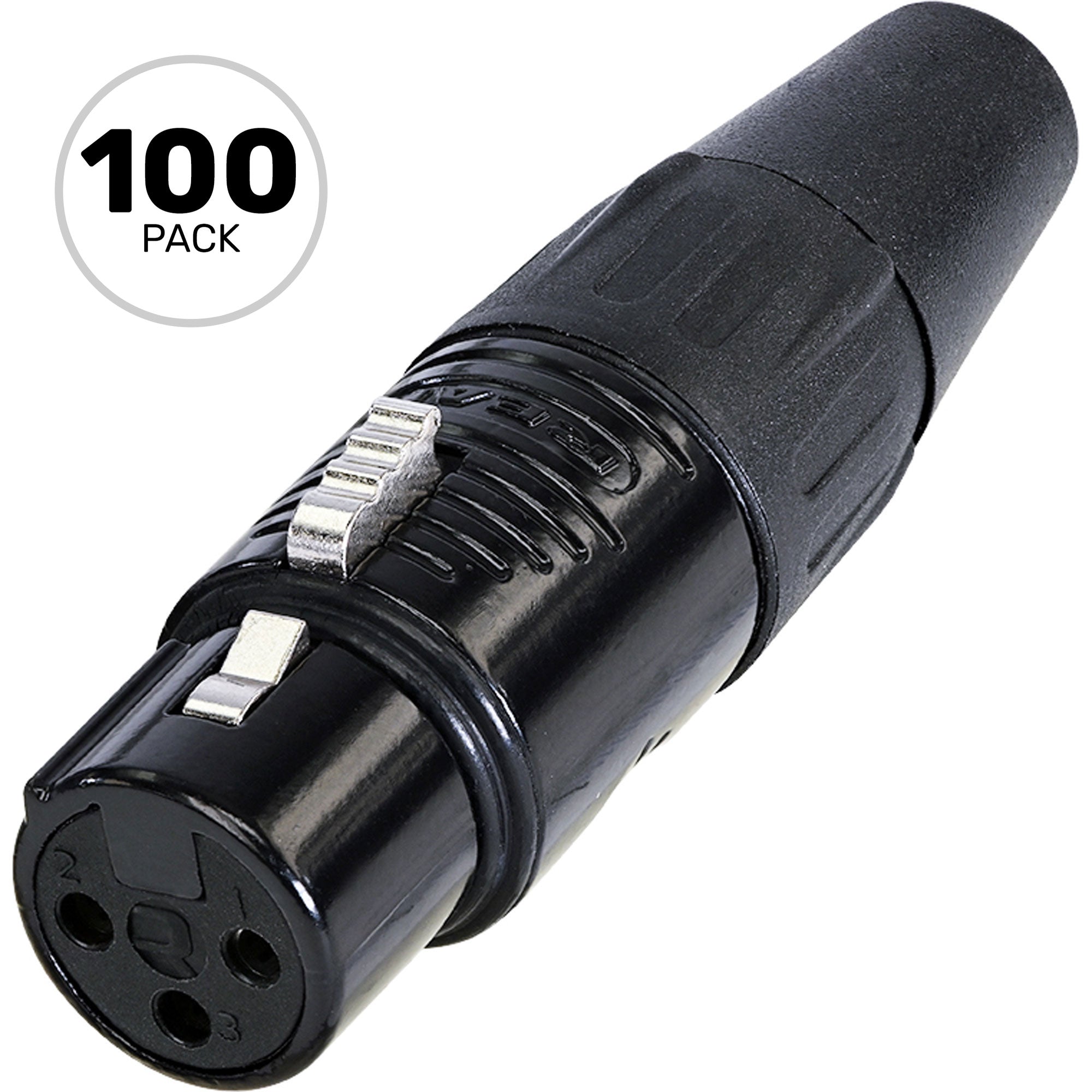 Neutrik Rean RC3F-BAG Female 3-Pin XLR Cable Connector (Black/Silver, Box of 100)