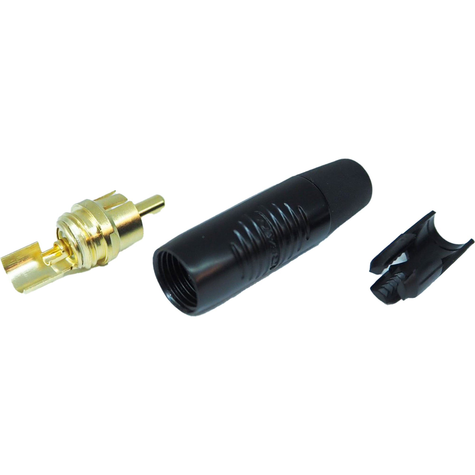 Neutrik Rean RF2C-B-0 Male RCA Phono Plug with Gold Plated Contacts (Black/Black)
