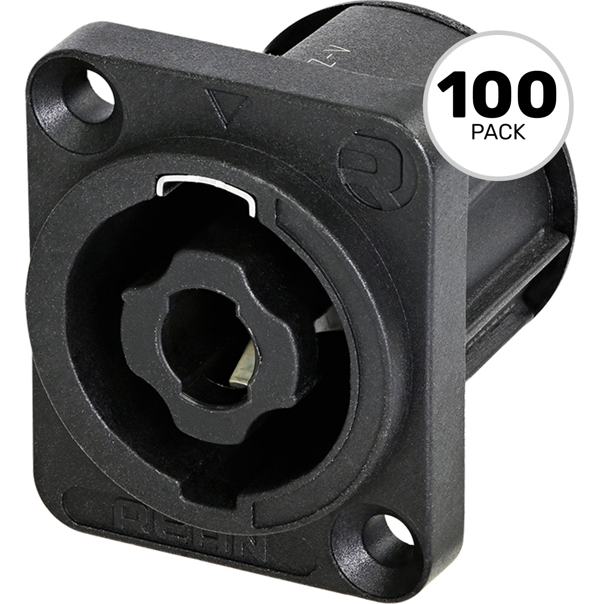 Neutrik Rean RLS4MDZ-V 4-Pole speakON Panel Mount Connector, PCB Contacts, Vertical (Box of 100)