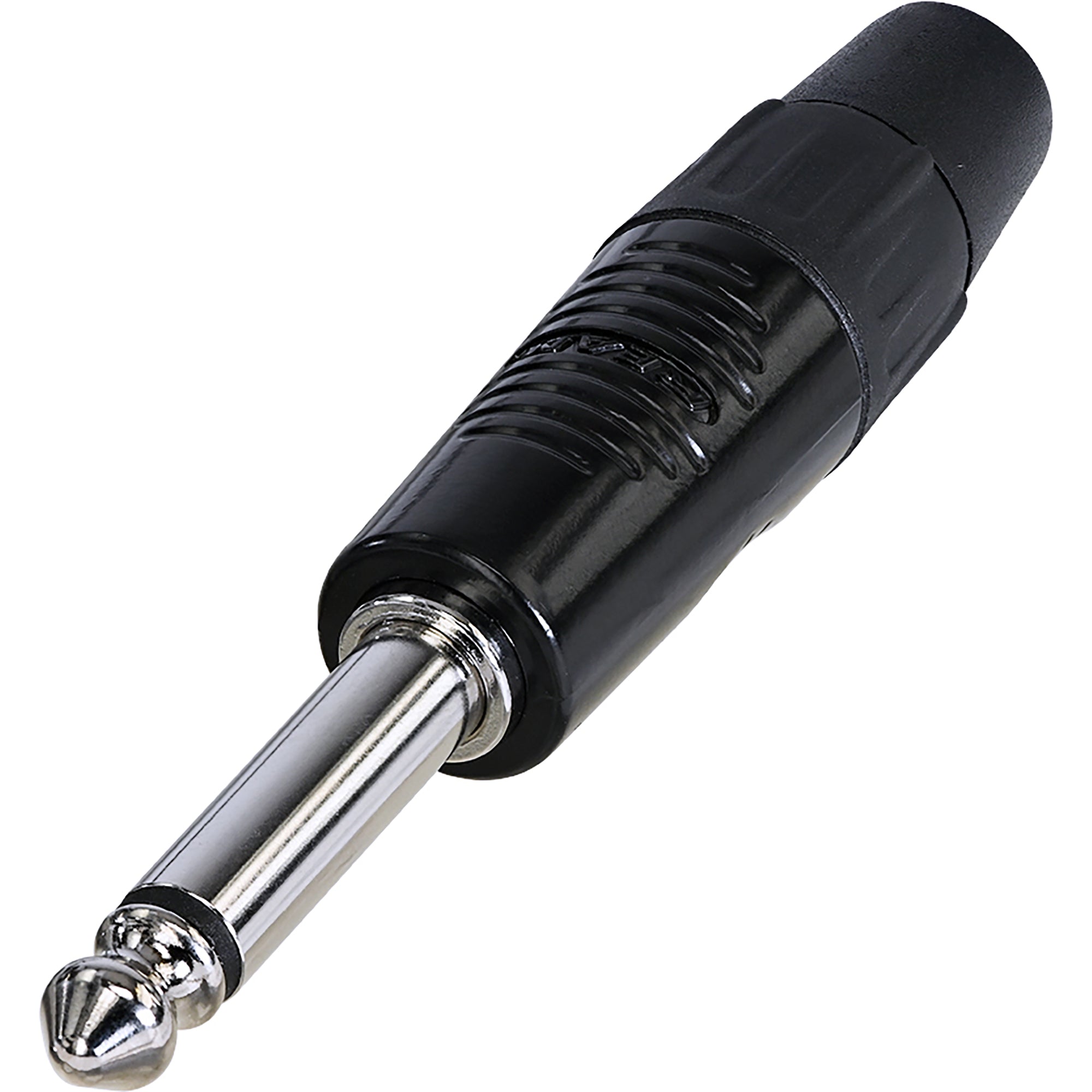 Neutrik Rean RP2C-BAG Finger Groove 1/4" TS Mono Plug (Black/Silver, Box of 100)
