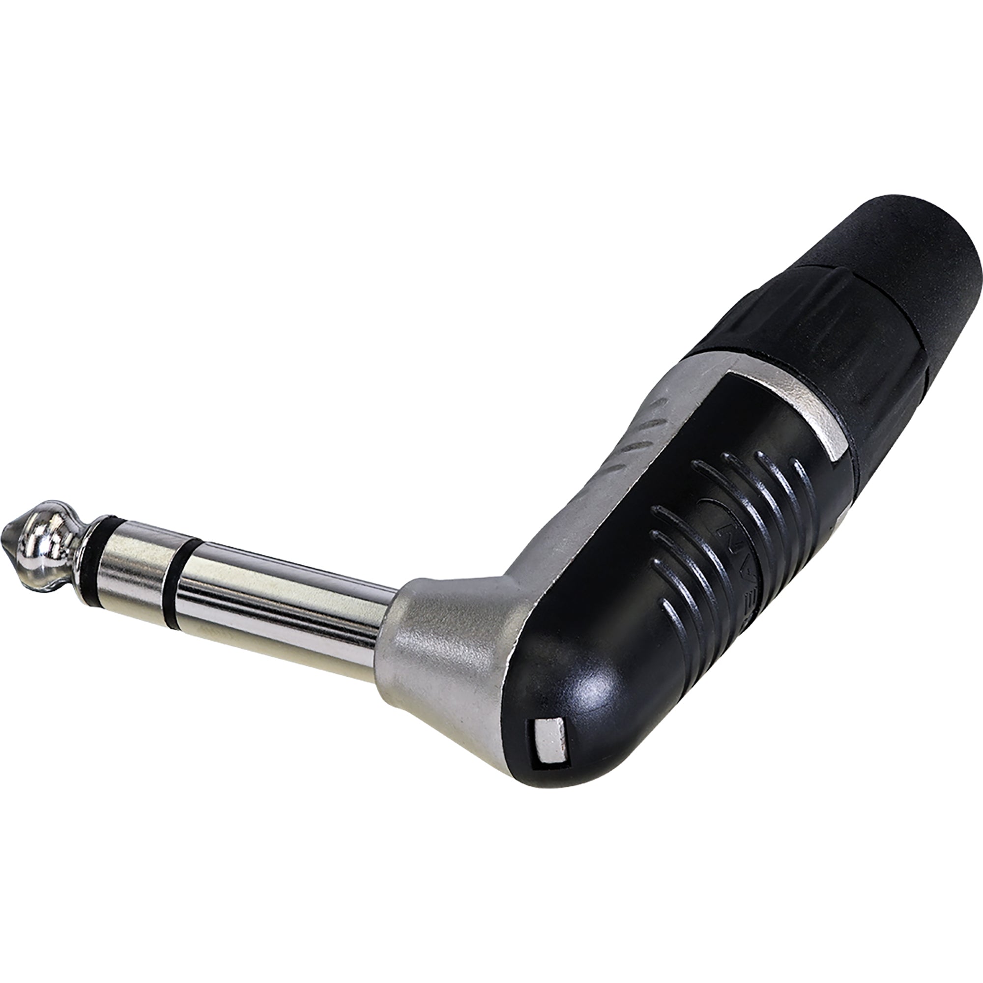 Neutrik Rean RP3RC Finger Groove Right-Angle 1/4" TRS Stereo Plug (Nickel/Silver, Box of 100)