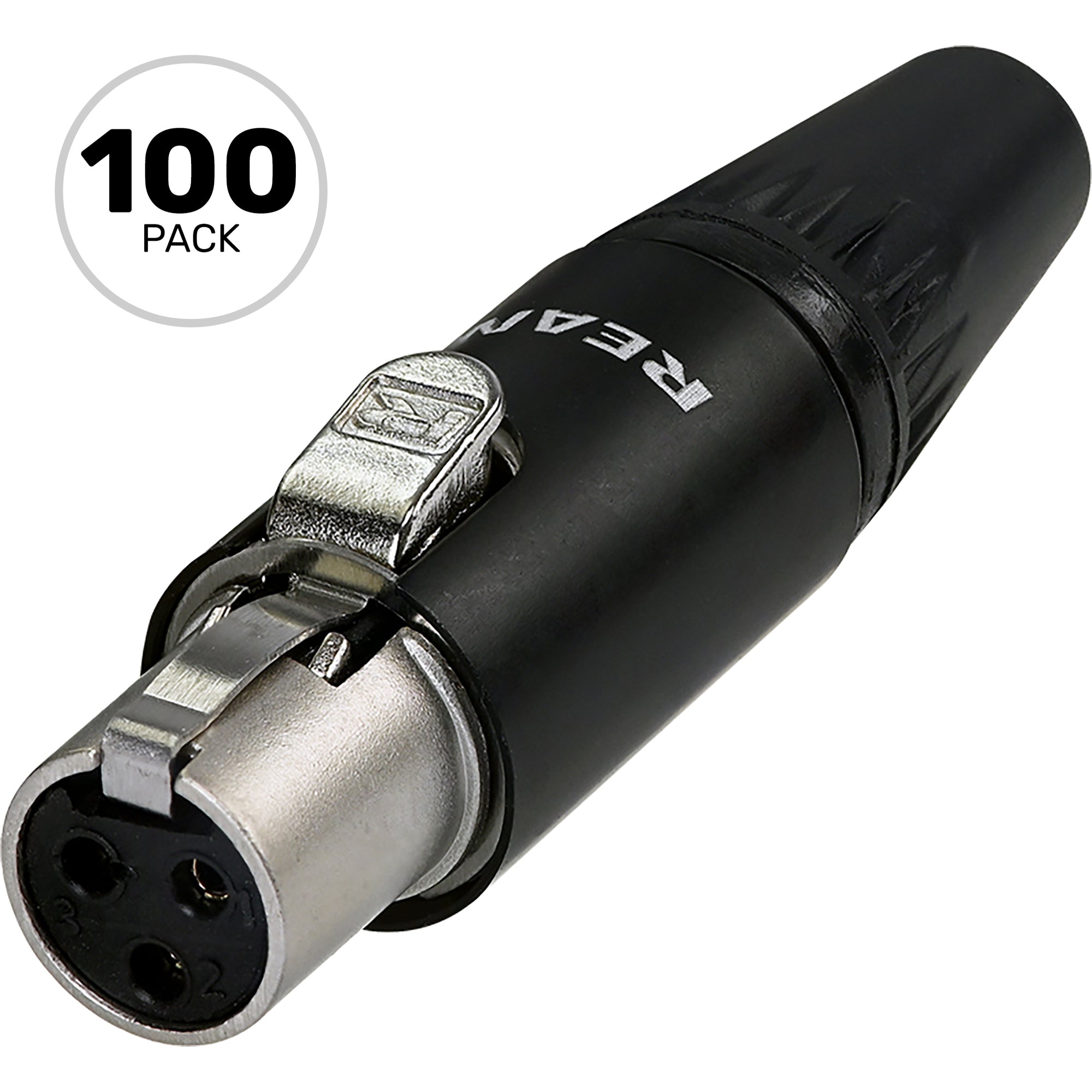 Neutrik Rean RT3FC-B Female 3-Pin Tiny XLR Connector (Black/Gold, Box of 100)