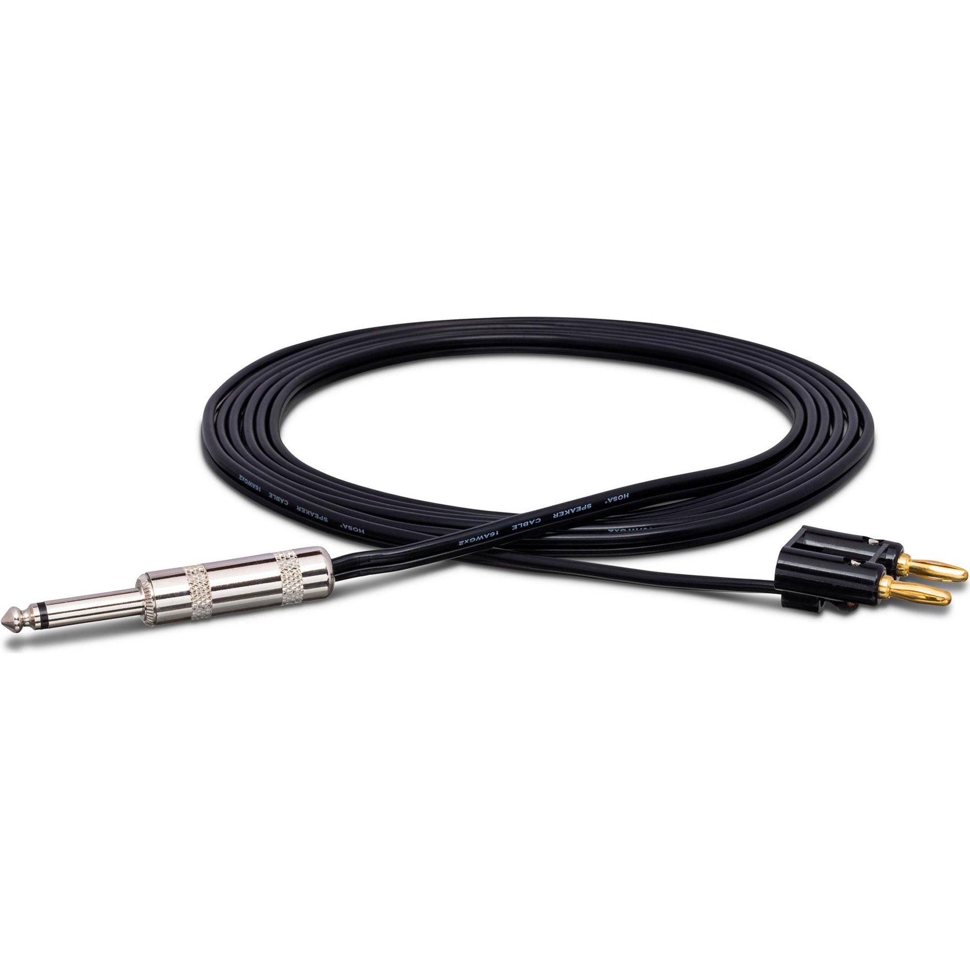 Hosa SKZ-630BN 1/4" TS to Dual Banana 16 AWG Zip-Style Speaker Cable (30')