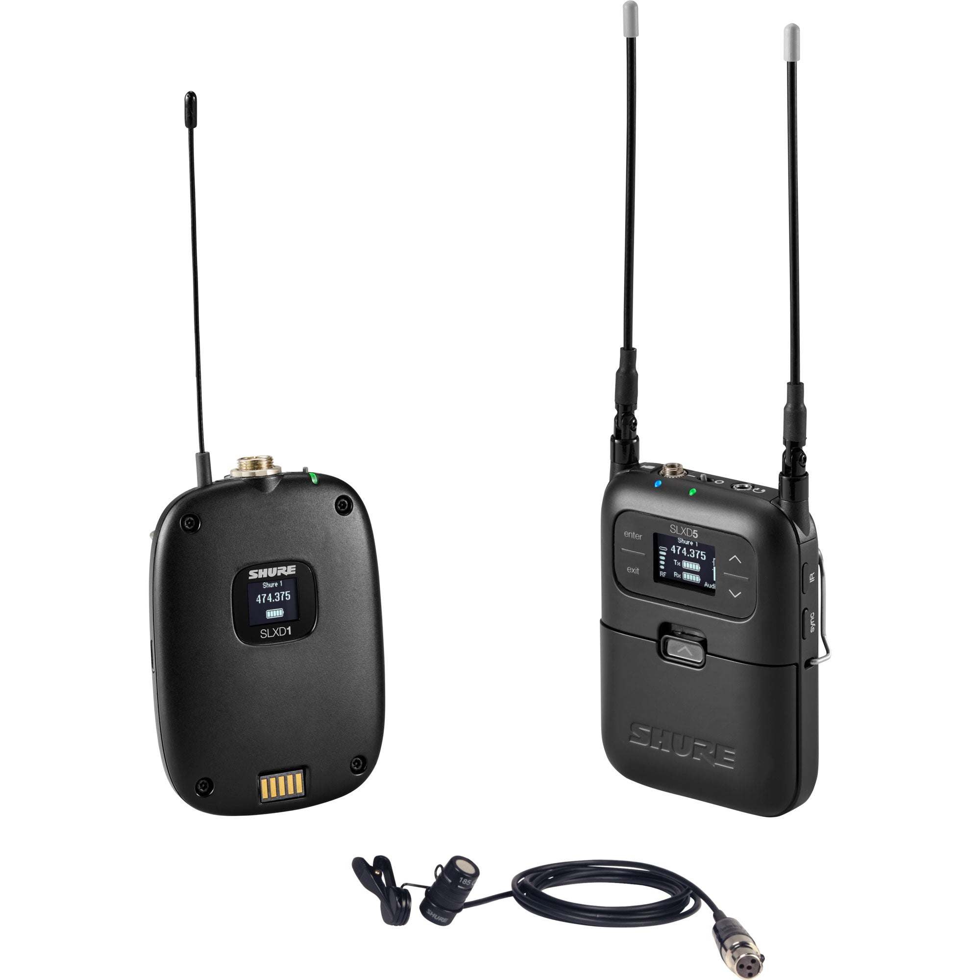 Shure SLXD15/85 Digital Camera-Mount Wireless WL185 Lavalier Mic System (J52: 558-602 + 614-616 MHz)