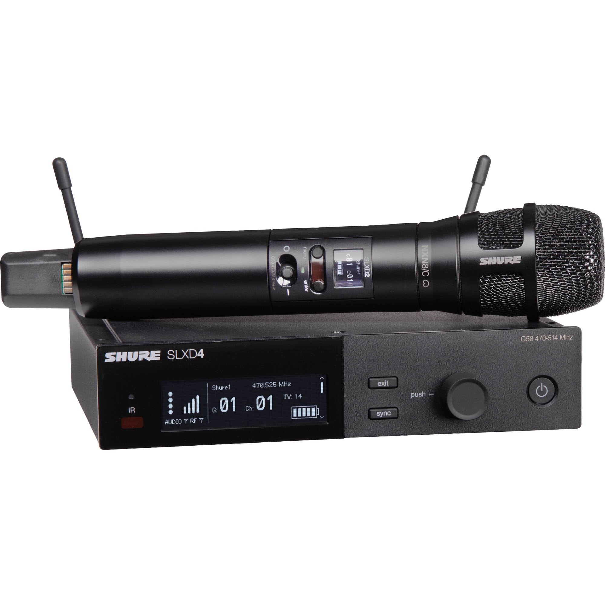 Shure SLXD24/N8CB Digital Wireless Nexadyne 8/C Handheld Microphone System (J52: 558-616 MHz)