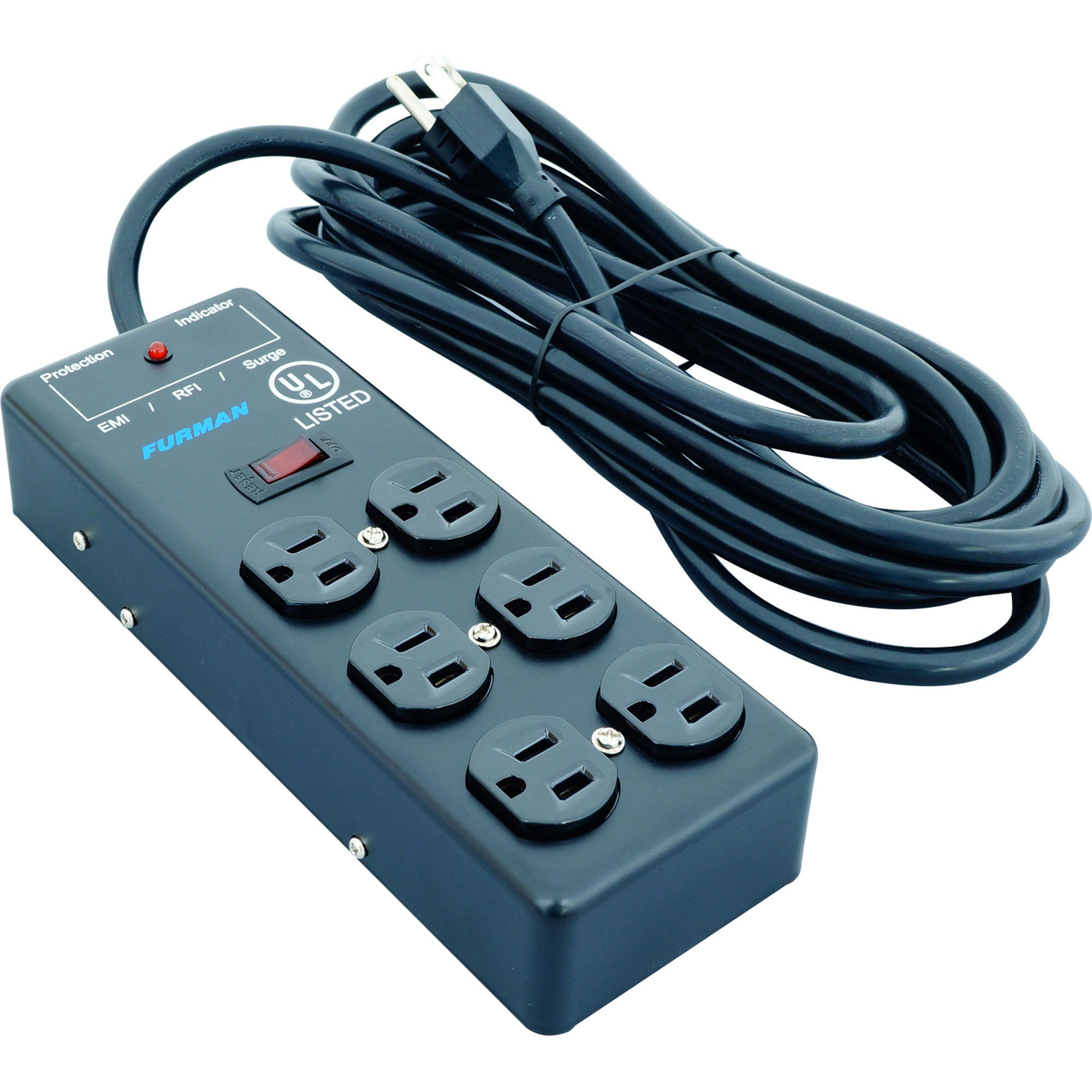 Furman SS-6B Pro Plugs Series 6-Outlet 2x3 Surge Protector (15')