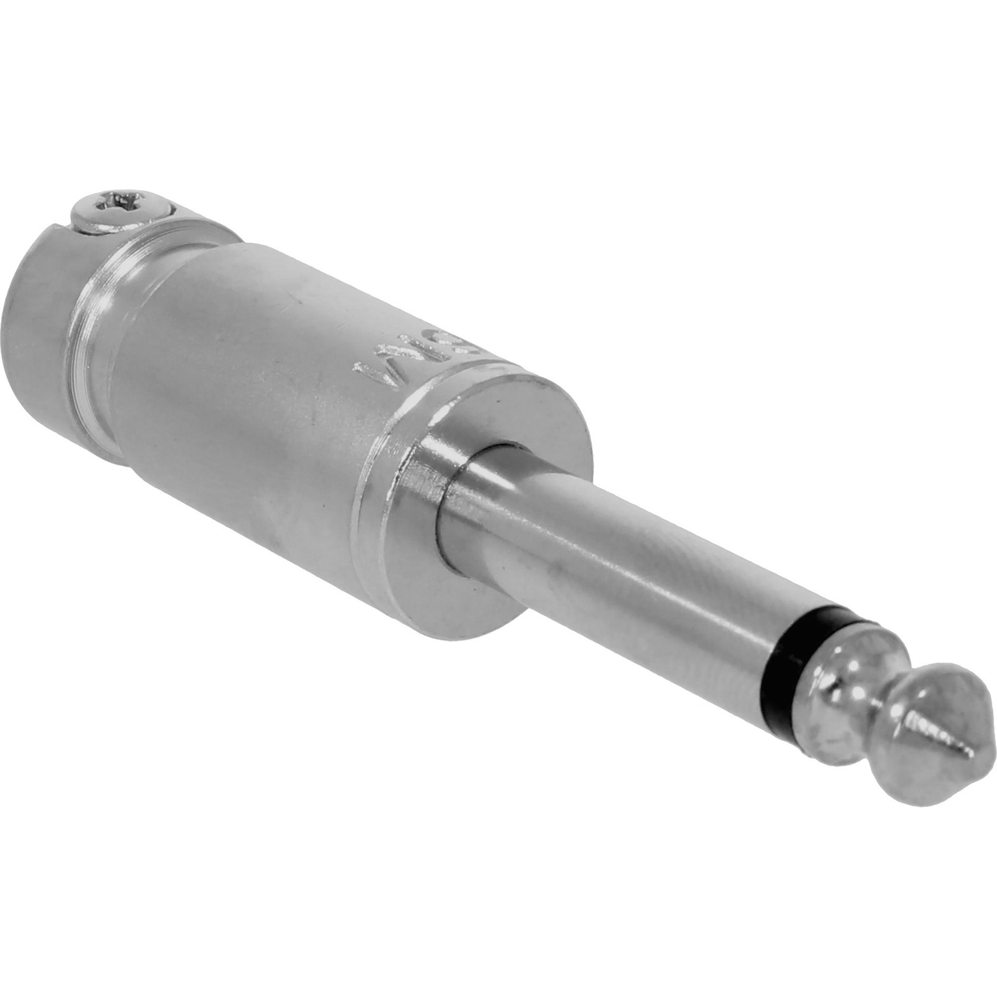 SquarePlug SPS6M Compact Medium Straight 1/4" TS Mono Cable Plug (Matte Nickel)