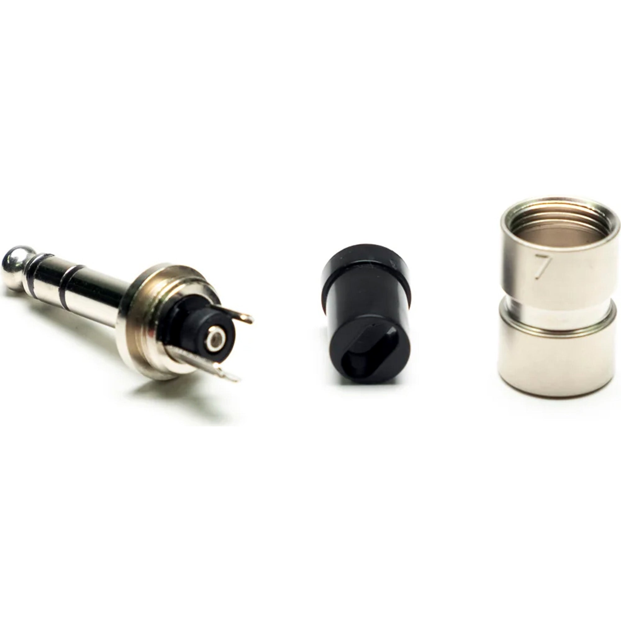 SquarePlug SPS7-S Compact Short Straight 1/4" TRS Stereo Cable Plugs (Matte Nickel, 100 Pack)