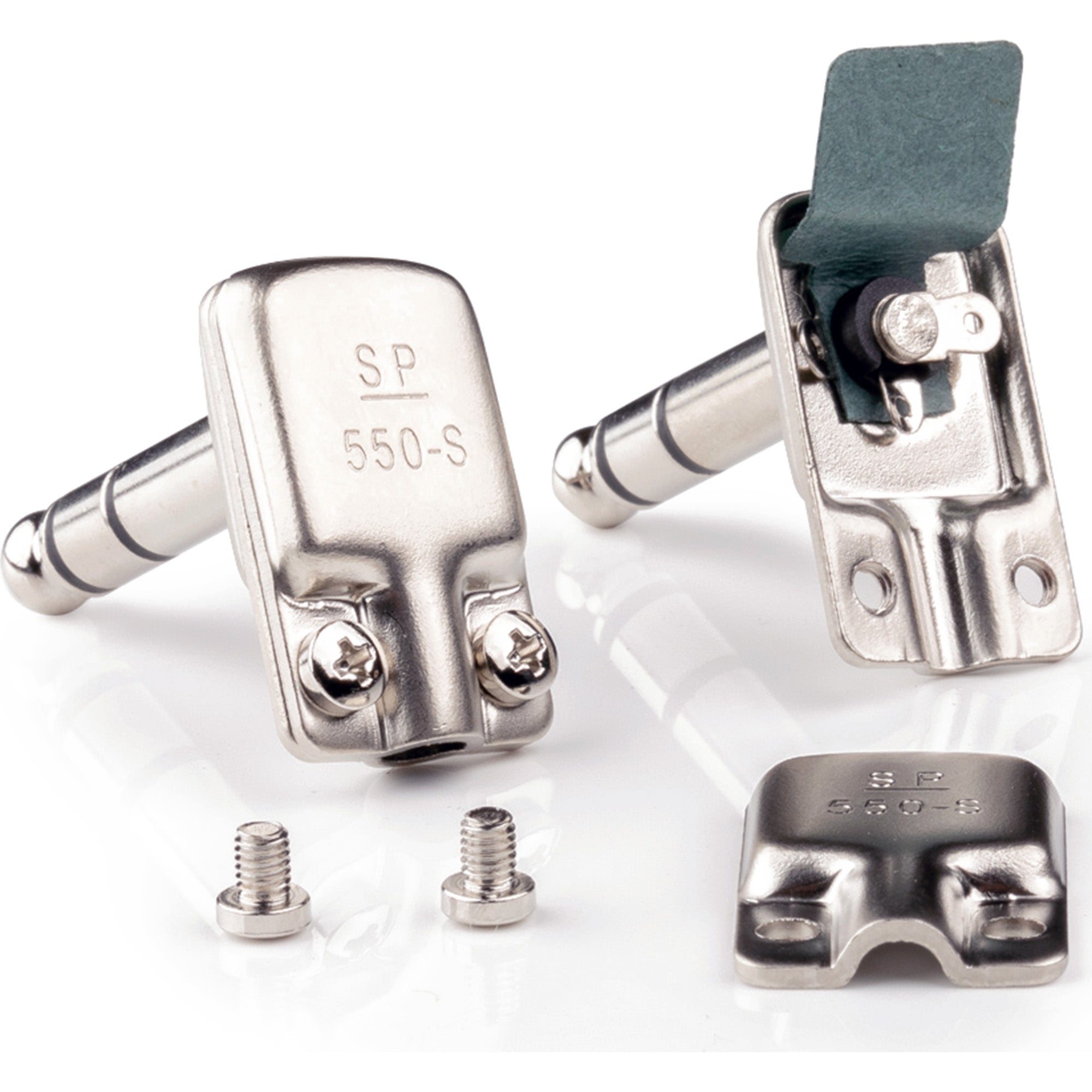 SquarePlug SP550-S Compact Pancake Right-Angle 1/4" TRS Stereo Cable Plugs (Matte Nickel, 10 Pack)