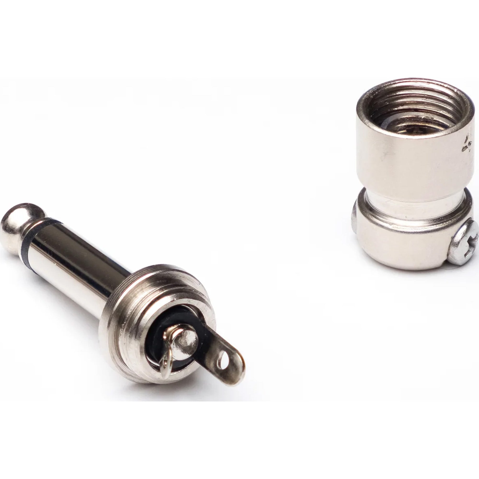 SquarePlug SPS4 Compact Short Straight 1/4" TS Mono Cable Plugs (Matte Nickel, 10 Pack)