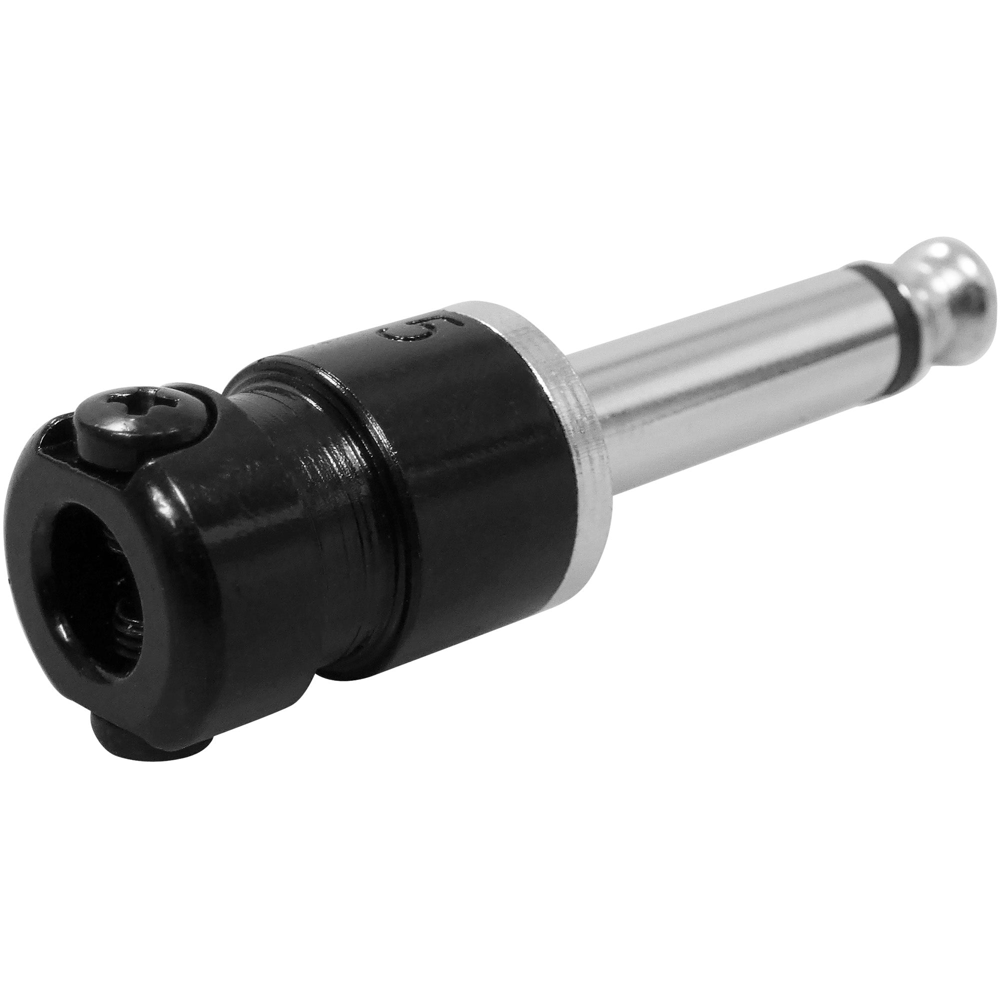 SquarePlug SPS5BK Compact Short Straight 1/4" TS Mono Cable Plugs (Black, 100 Pack)