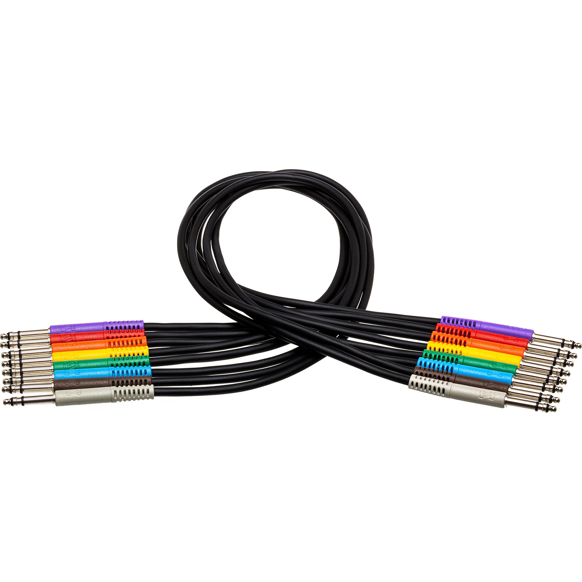 Hosa TTS-845 8-Pack of TT TRS Male Bantam to TT TRS Male Bantam Balanced Patch Cables (1.5')