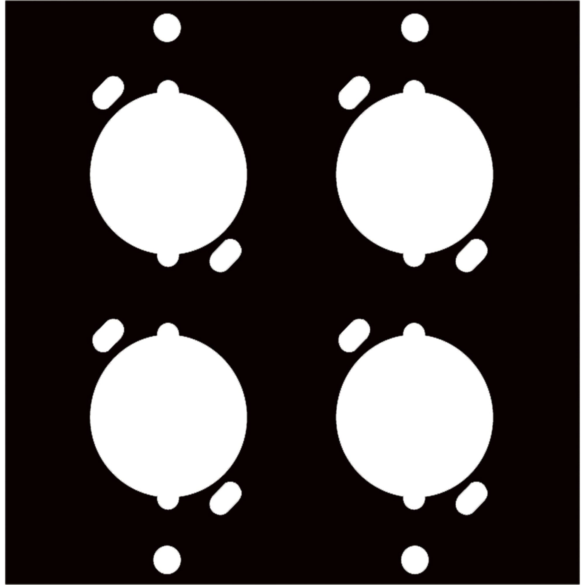 Middle Atlantic UCP-UNIV4 UCP Panel for Four Universal XLR Female