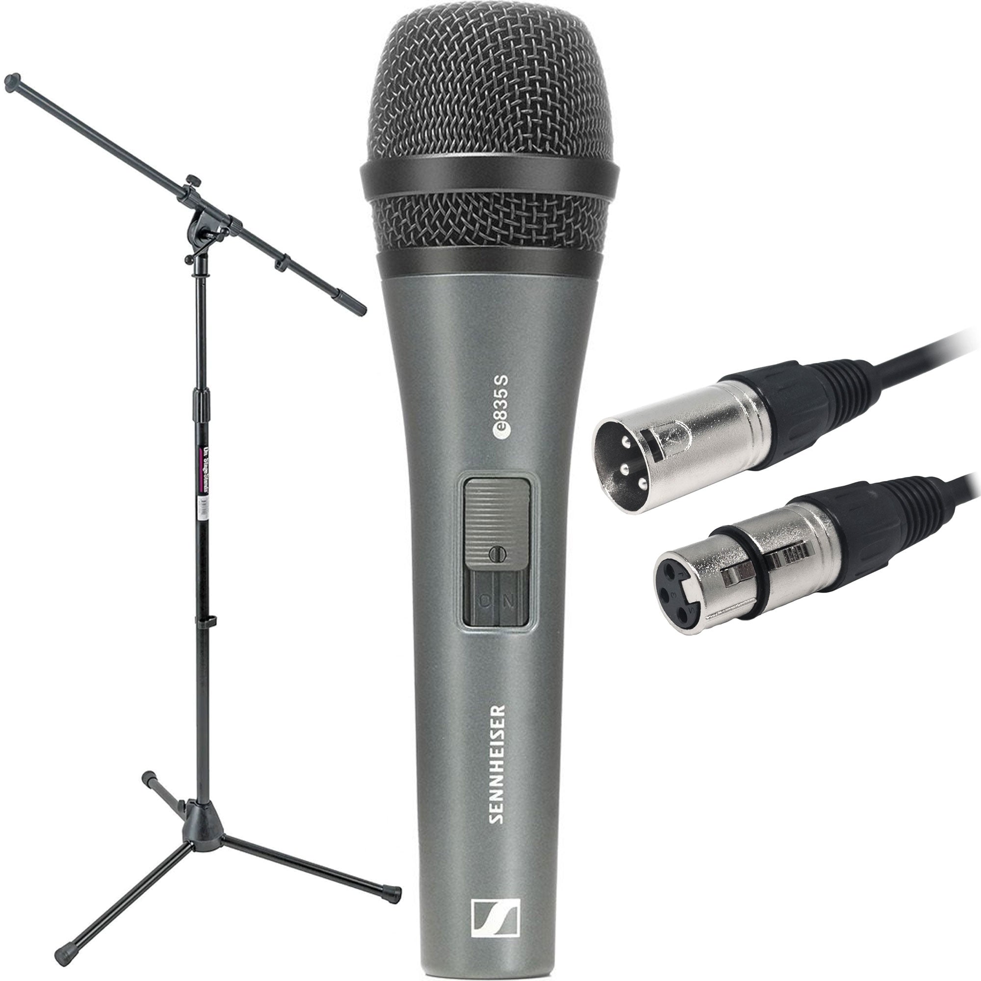 Sennheiser e 835-S Stage Bundle Kit with Microphone, Tripod Boom Stand and 20' Cable
